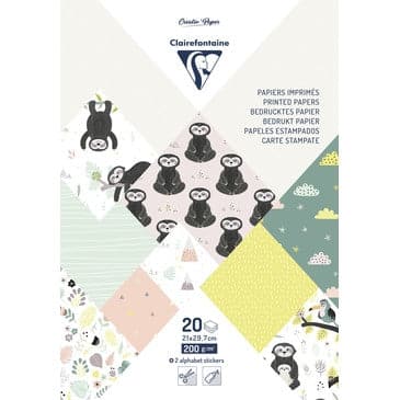 Clairefontaine Paper Touch- printed sheets- Sloth