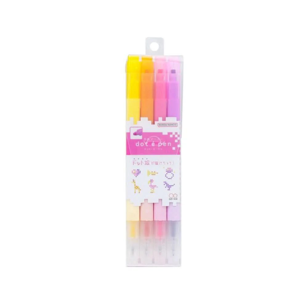 Sun-Star DOT E Pen Square Marker – 4 Piece Pack A, Dual Tip
