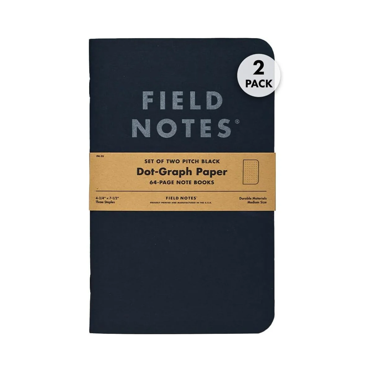 Field Notes 'Pitch Black' Notebook A5 Large [2 Pack] - Image 3