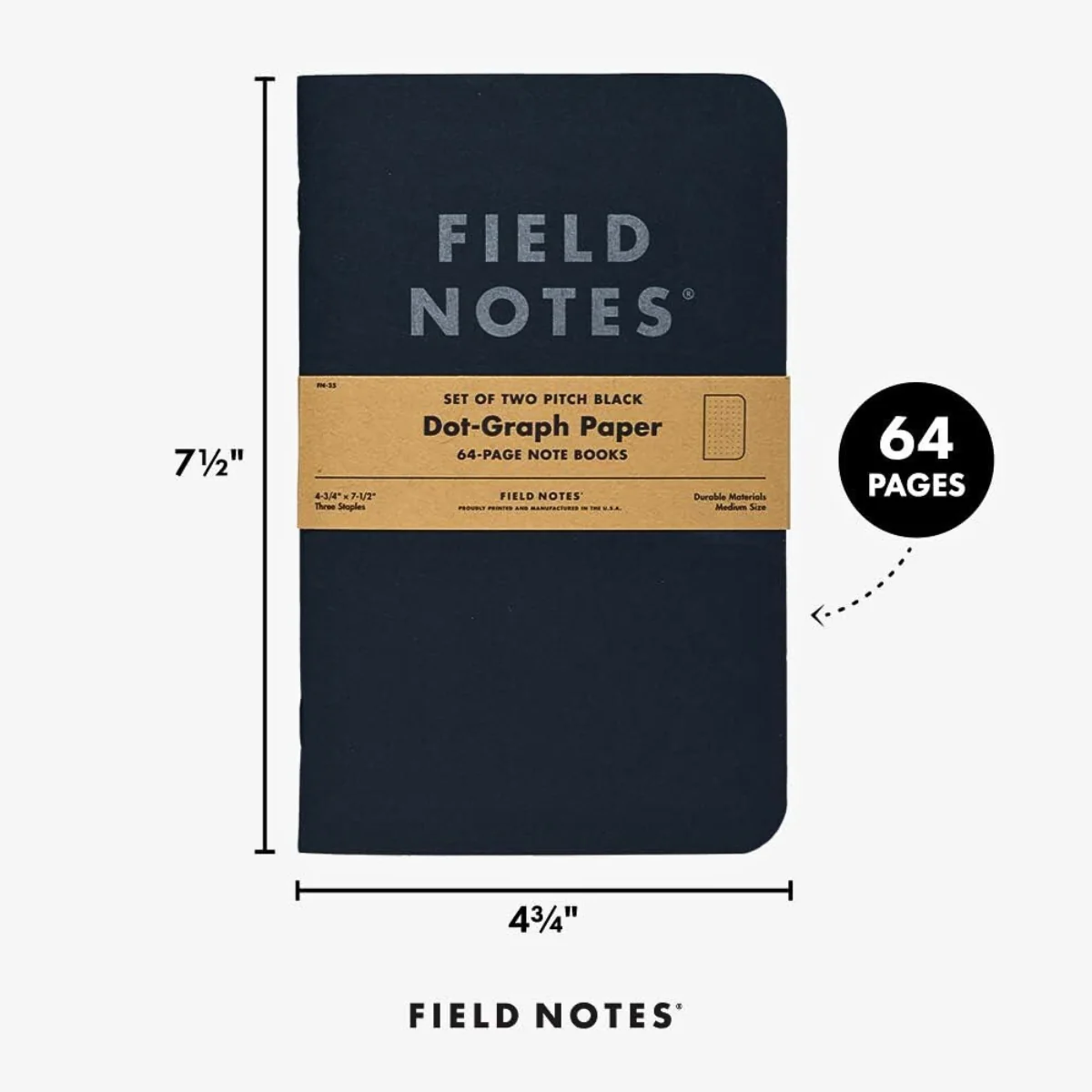 Field Notes 'Pitch Black' Notebook A5 Large [2 Pack] - Image 6