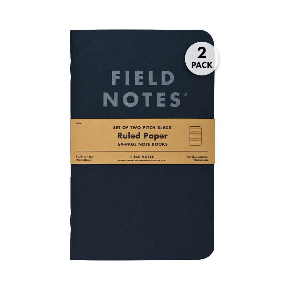Field Notes 'Pitch Black' Notebook A5 Large [2 Pack] - Image 7