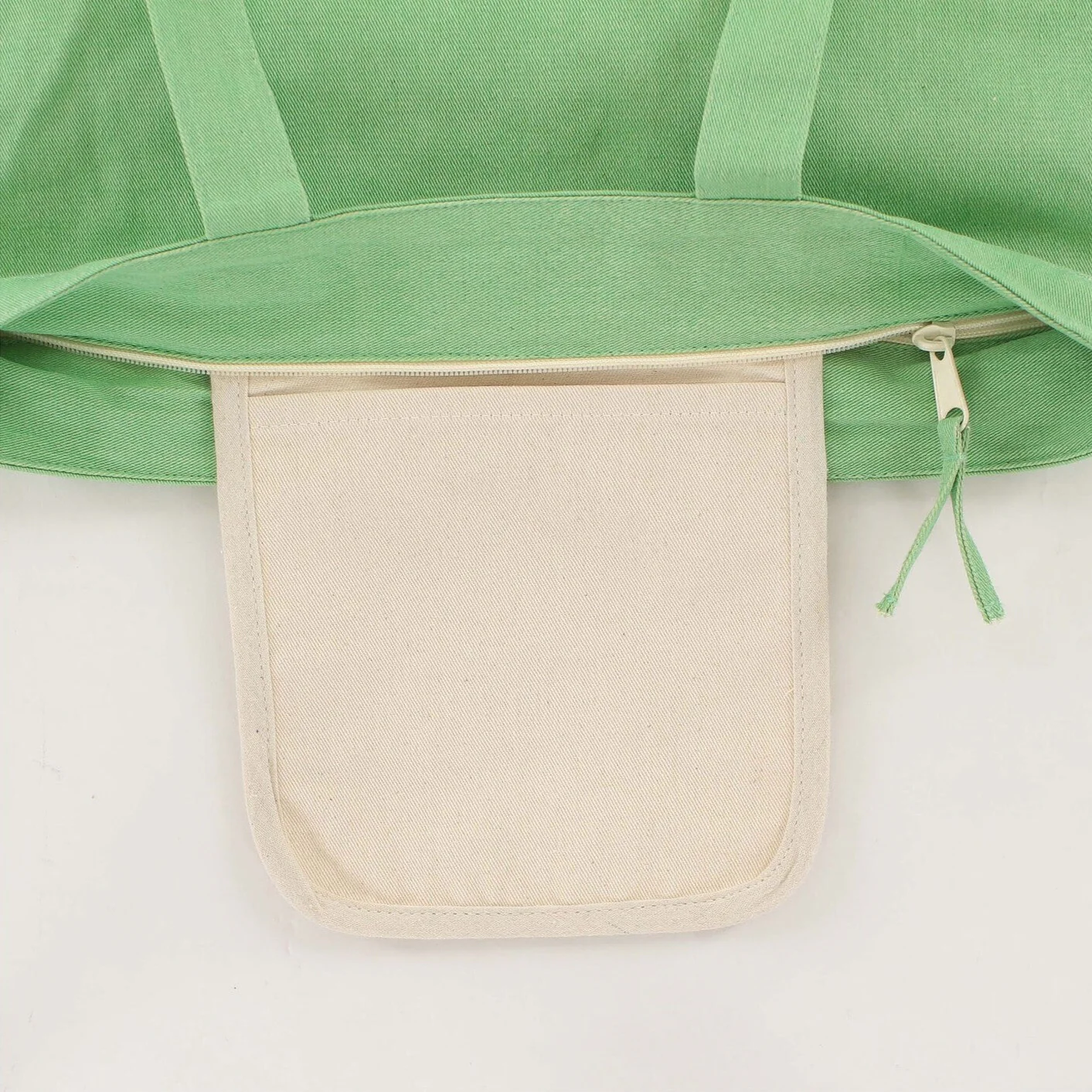 Fujiya Peko-chan & Shibata Shiba Inu Green Canvas Tote Bag [A4 size] - Image 5