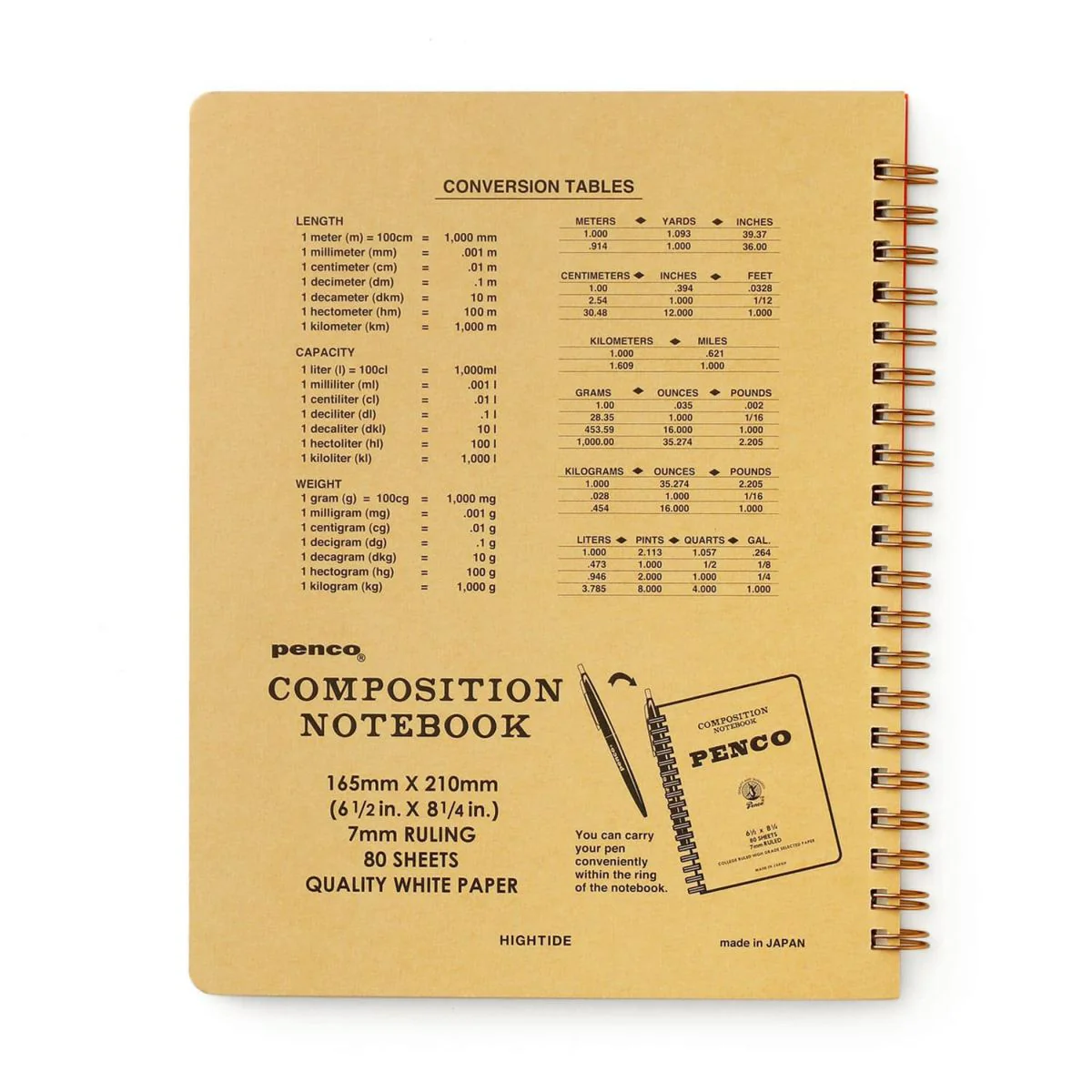 Penco Composition Notebook (L) – Spiral Bound, 7mm Ruled, 80 Sheets, A5 - Image 3