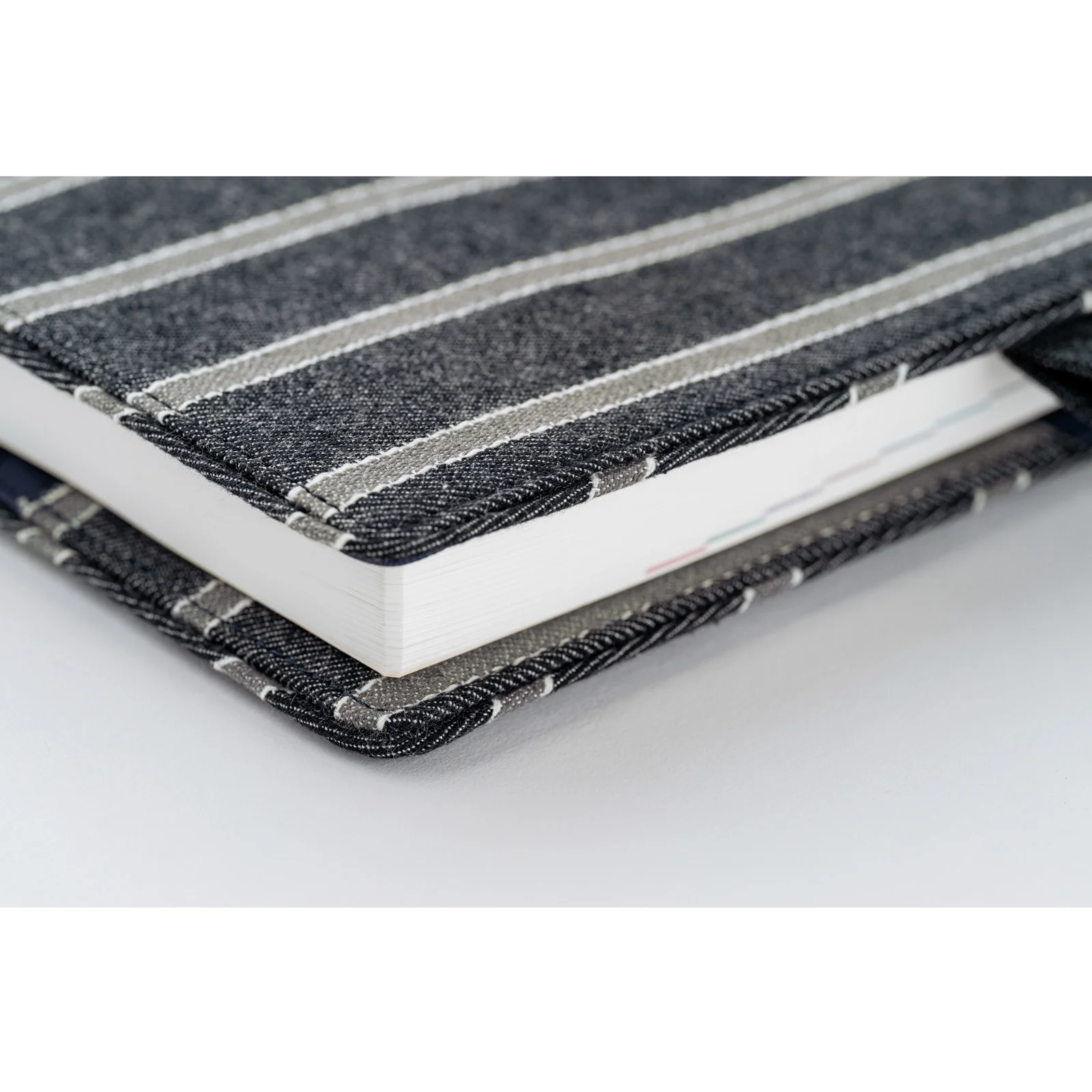 Hobonichi 2025 A5 Cousin Cover [Lined Fabric: Twill Navy x Gray] - Image 4