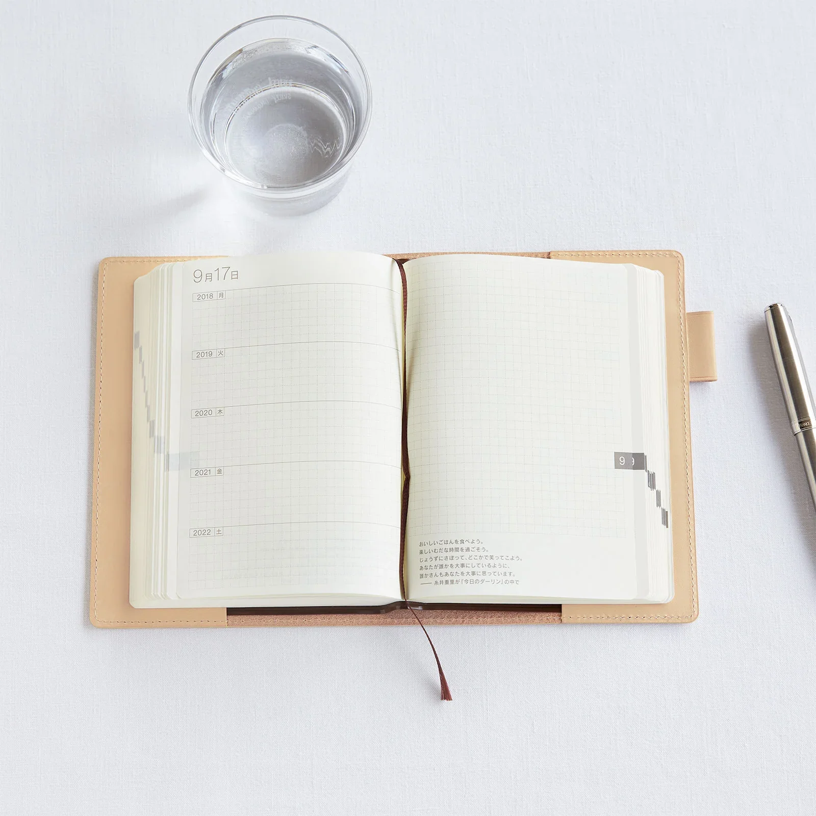 Hobonichi A6 5-Year Techo Leather Cover (Natural) - Image 2