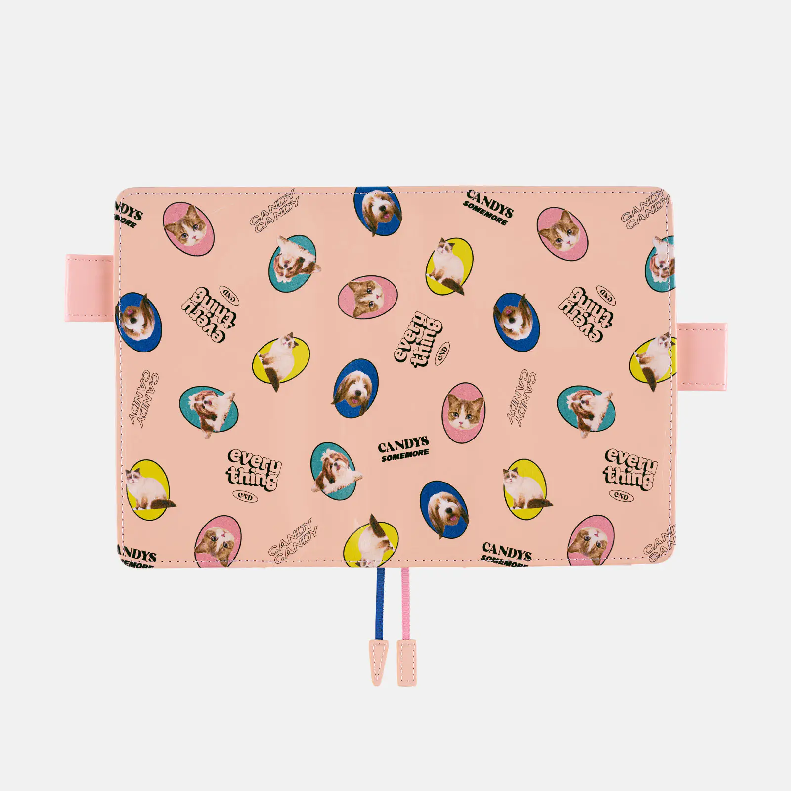 Hobonichi 2026 A6 Planner Cover: Candy Stripper - Random Dog & Cat (Pink) - Image 2