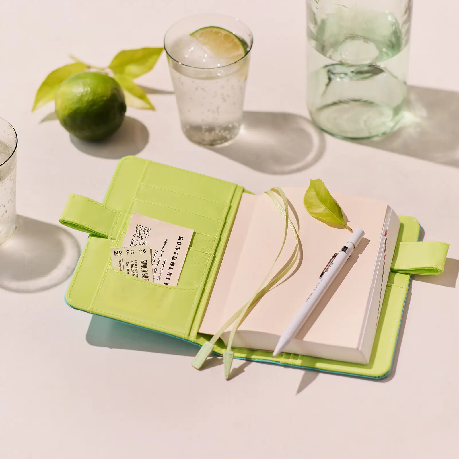 Hobonichi 2026 A6 Planner Cover: Colors - Aqua Lime - Image 4