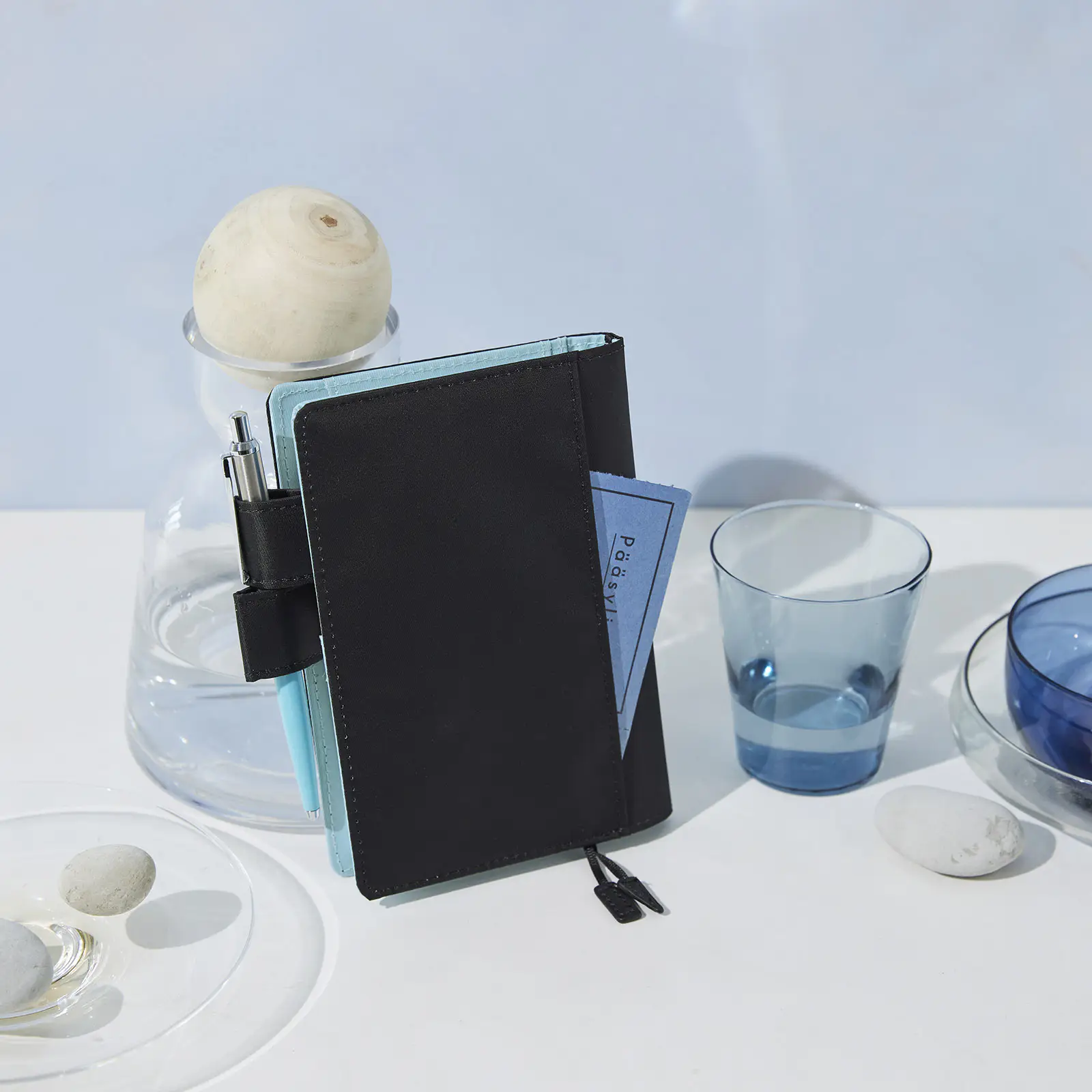 Hobonichi 2026 A6 Planner Cover: Colors - Black x Clear Blue - Image 6