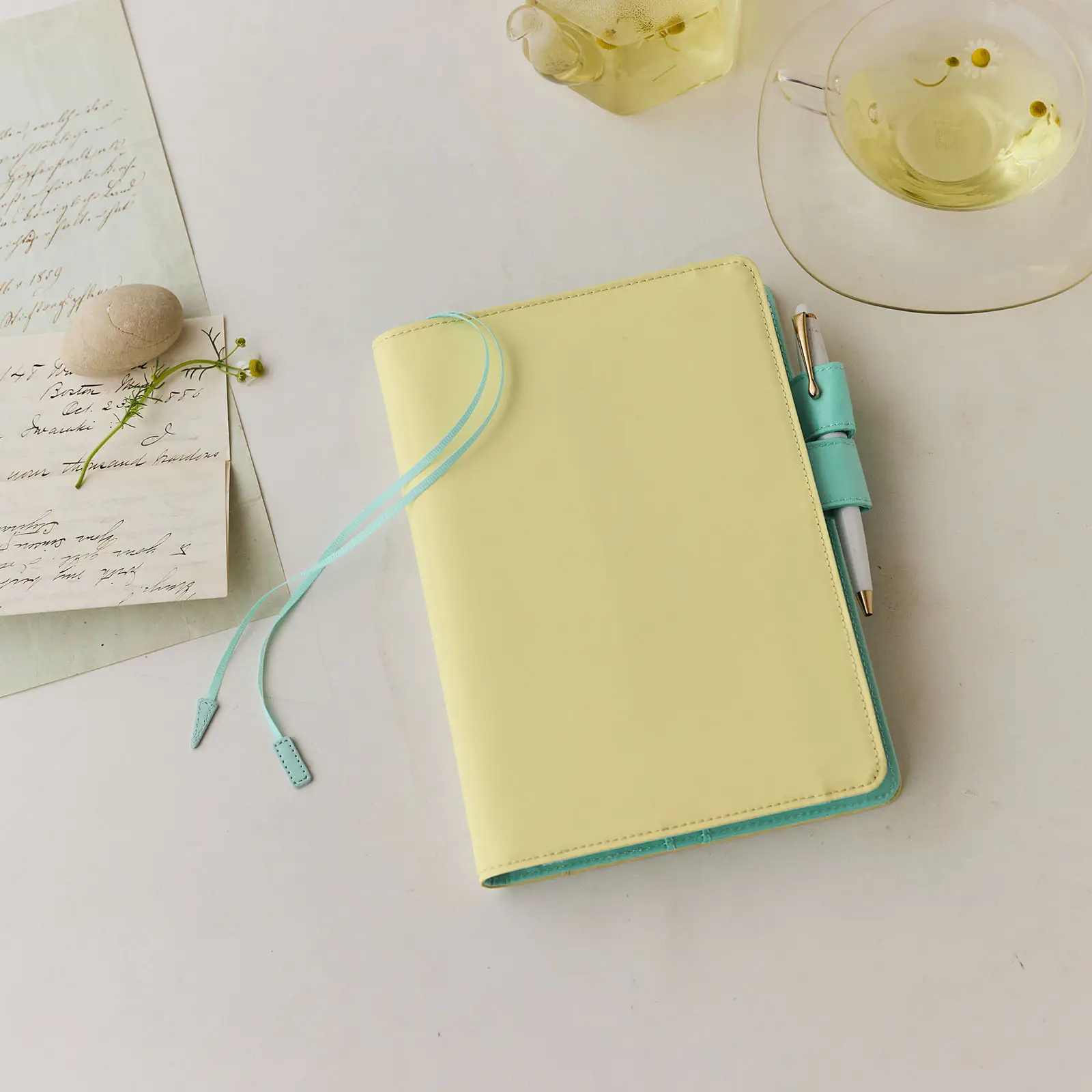 Hobonichi 2026 A5 Cousin Cover: Colors - Chamomile Mint - Image 3