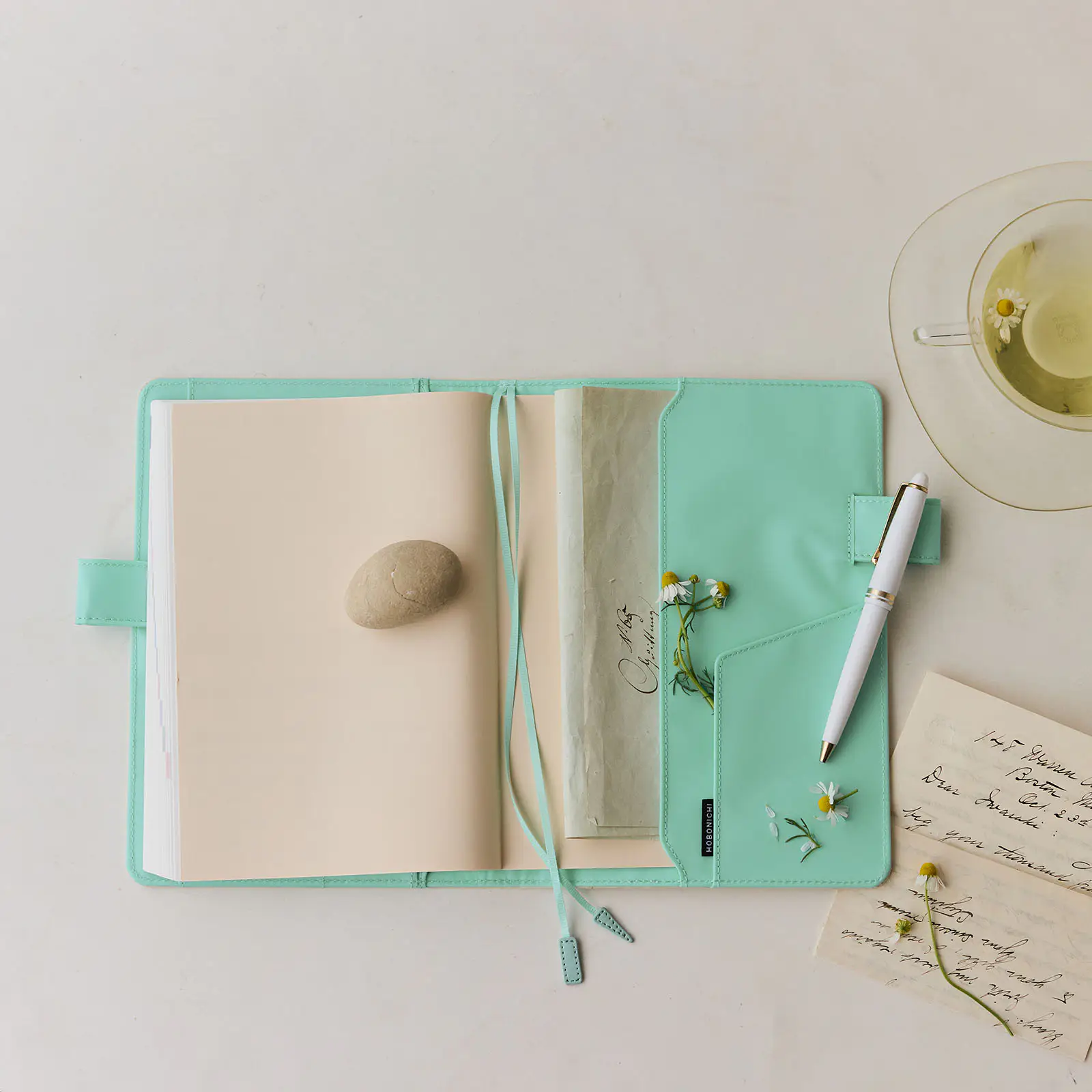 Hobonichi 2026 A5 Cousin Cover: Colors - Chamomile Mint - Image 4