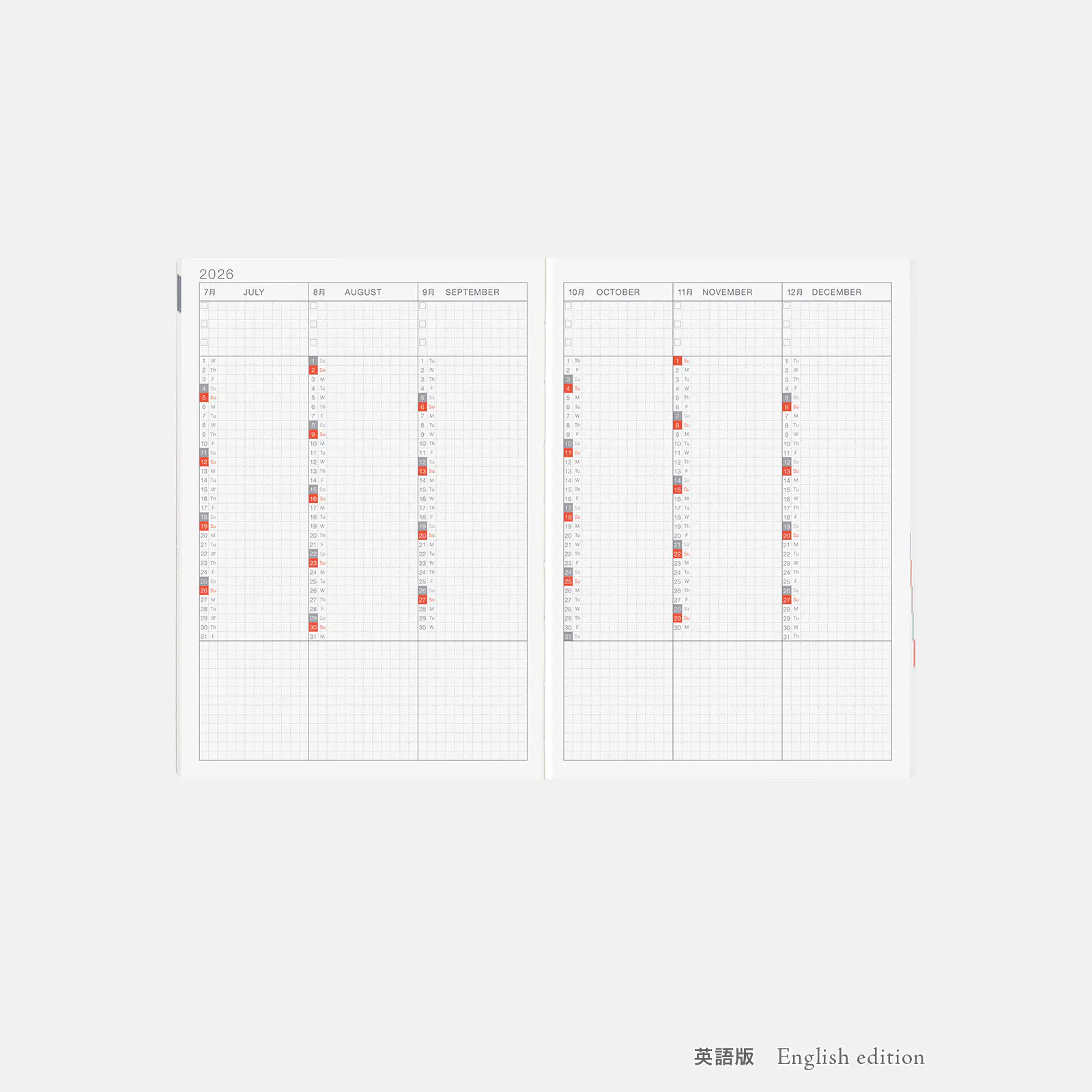 Hobonichi HON A5 2026 Planner: Paper Series - Black Gingham - Image 8