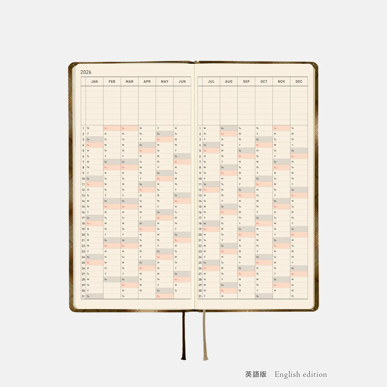 Hobonichi 2026 Weeks: Shirt Fabric - Foggy Plaid - Image 9