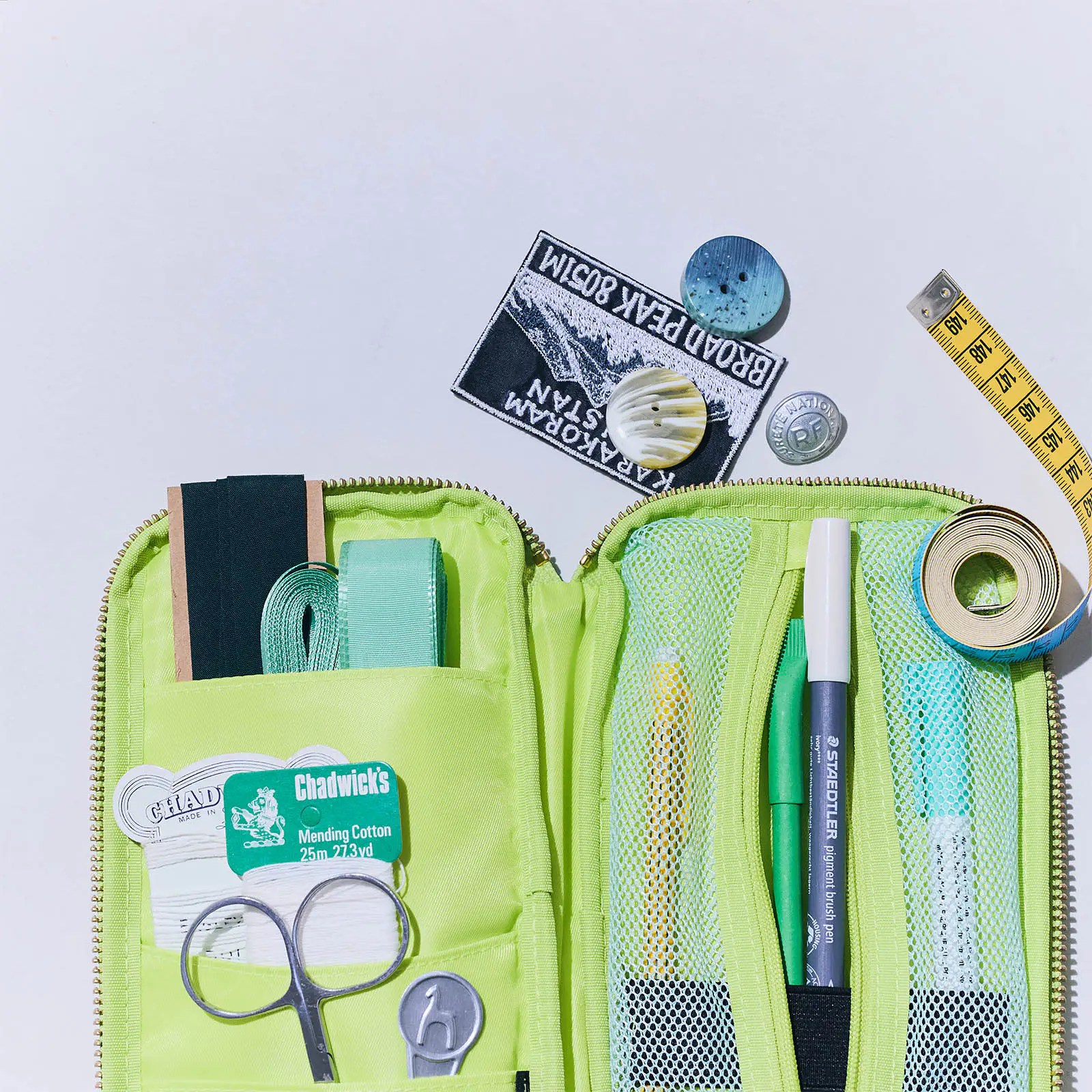 Hobonichi 2026 Accessories: Small Drawer Pouch (Aqua Lime) - Image 3