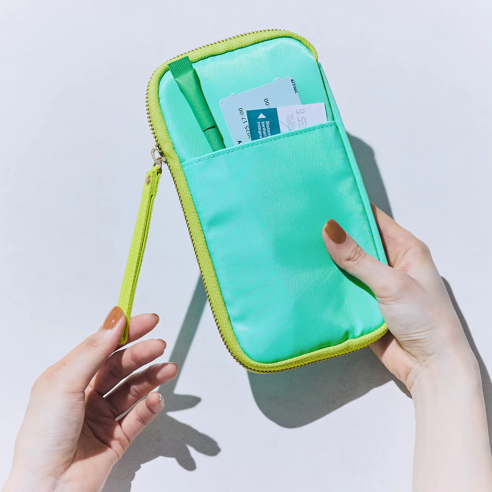 Hobonichi 2026 Accessories: Small Drawer Pouch (Aqua Lime) - Image 6