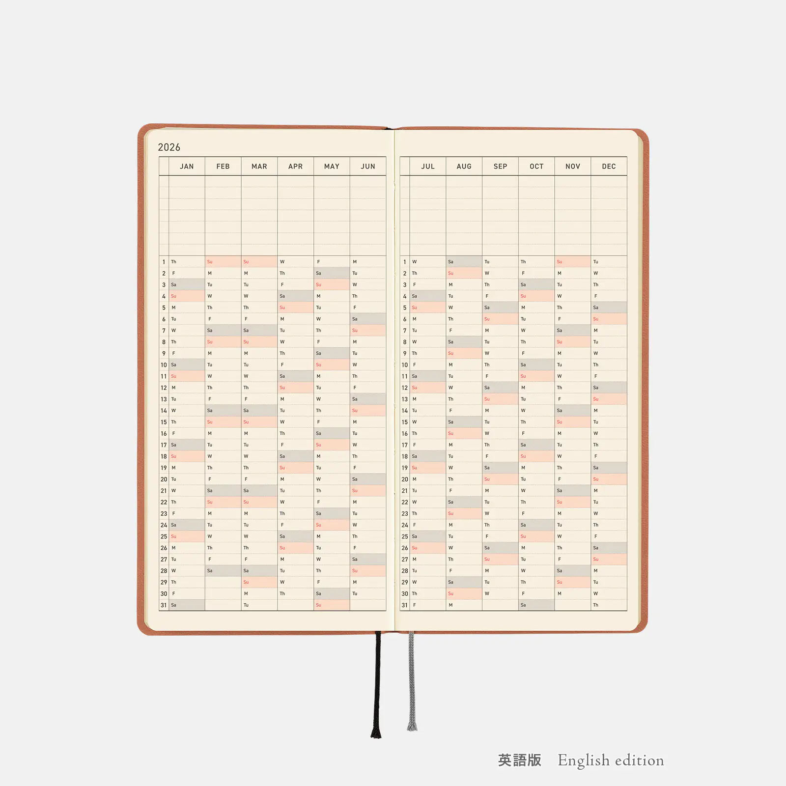 Hobonichi 2026 Weeks: Smooth - Milk Cocoa - Image 9