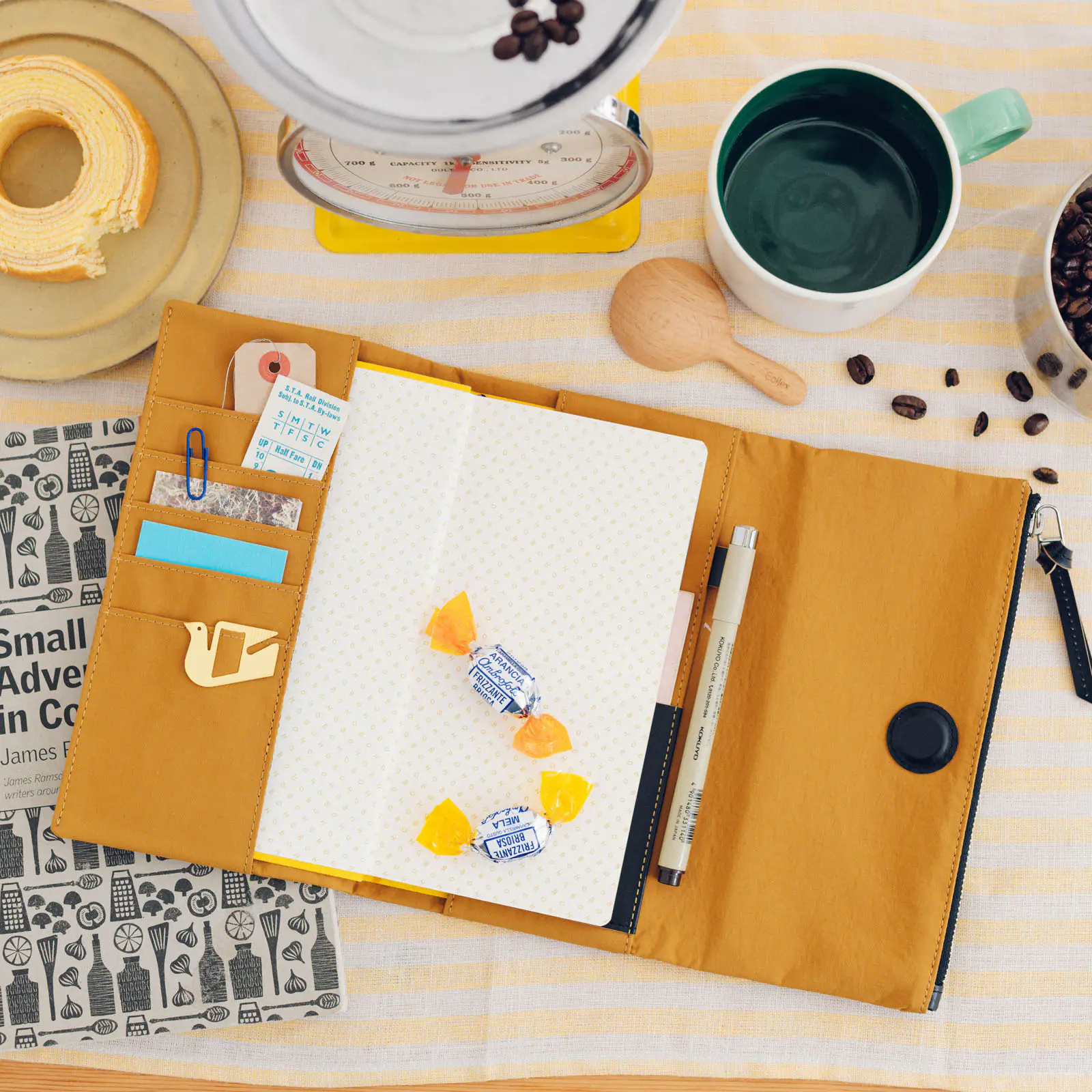 Hobonichi 2026 Weeks Planner Cover: Tragen - Mustard - Image 4