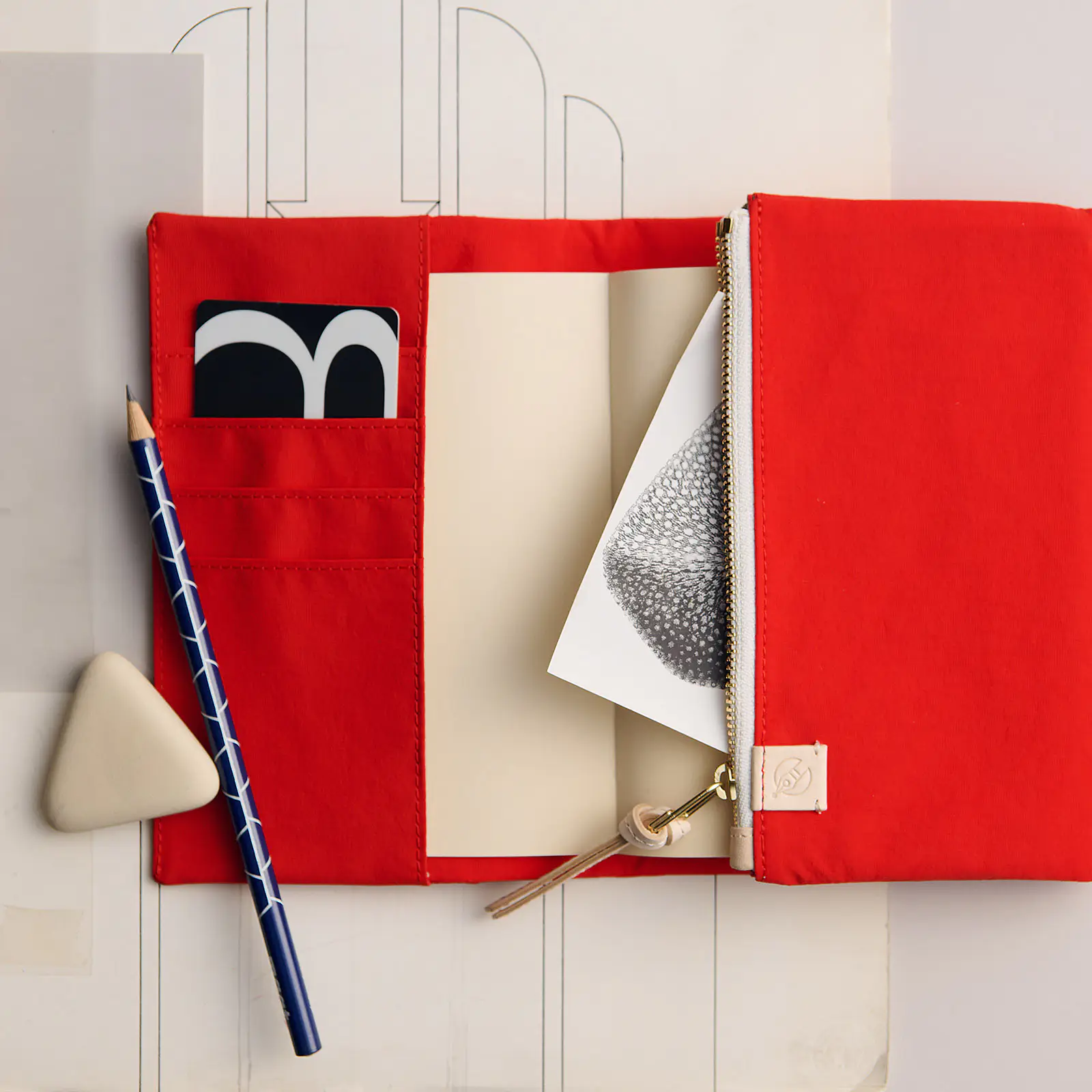 Hobonichi 2026 A6 Planner Cover: Tragen - Red - Image 4