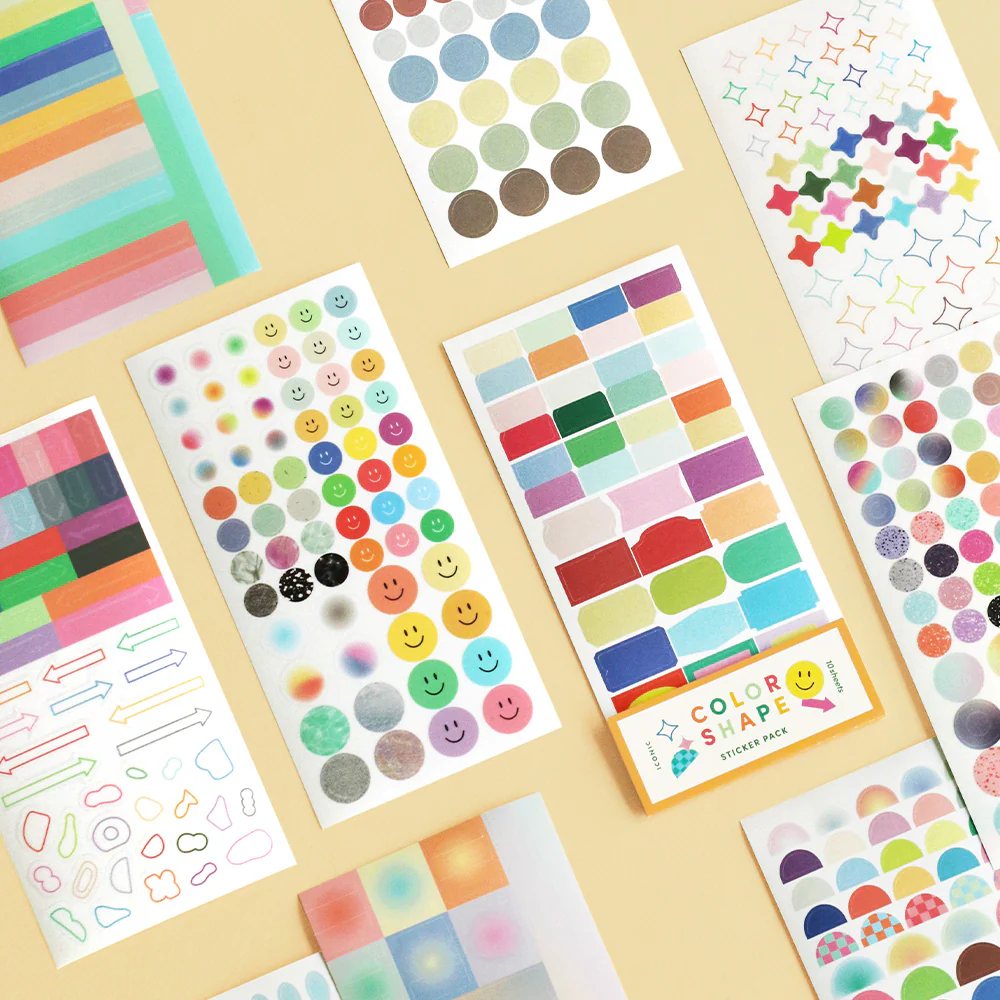 Iconic Coloured Shapes Sticker Pack [10 sheets] - Image 8