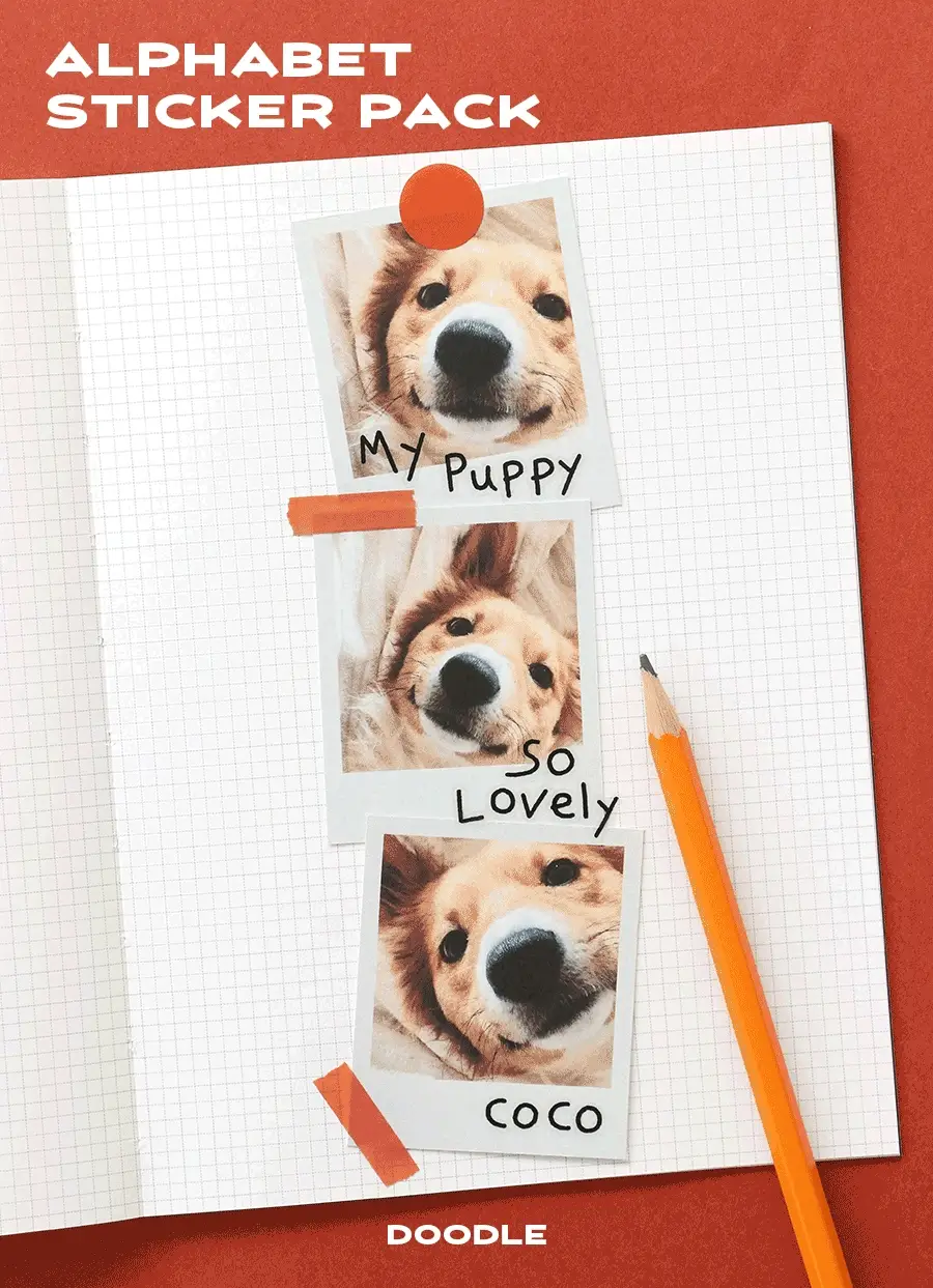 Iconic Doodle Alphabet Sticker Pack (6 Sheets) - Image 3