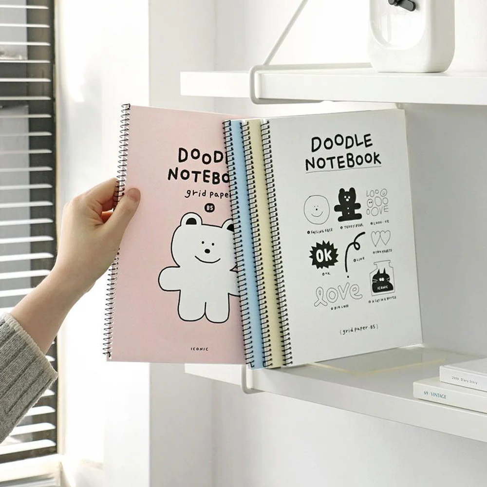 Iconic Doodle Spiral Notebook B5 Grid