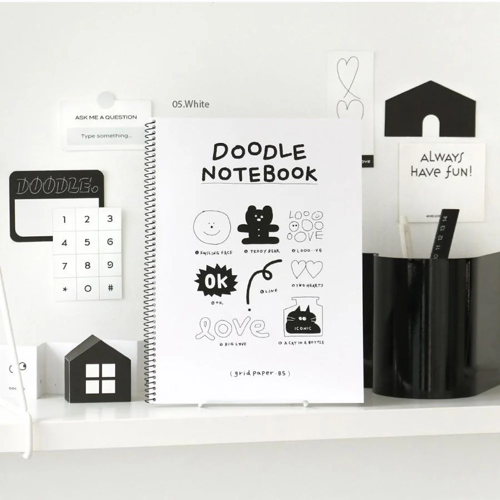 Iconic Doodle Spiral Notebook B5 Grid - Image 2