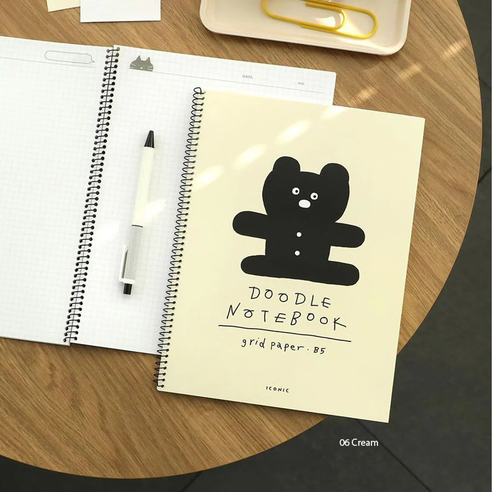Iconic Doodle Spiral Notebook B5 Grid - Image 4