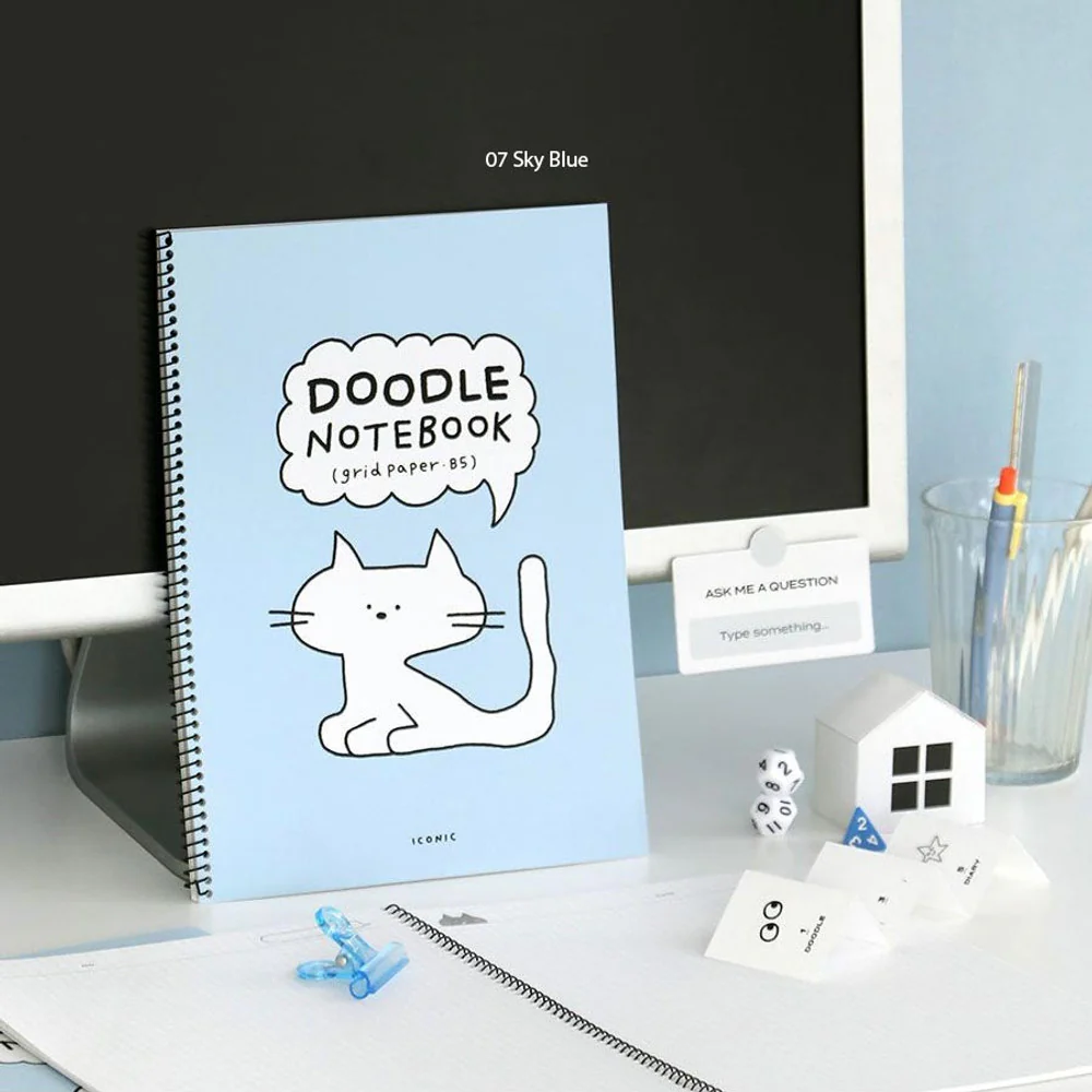 Iconic Doodle Spiral Notebook B5 Grid - Image 5