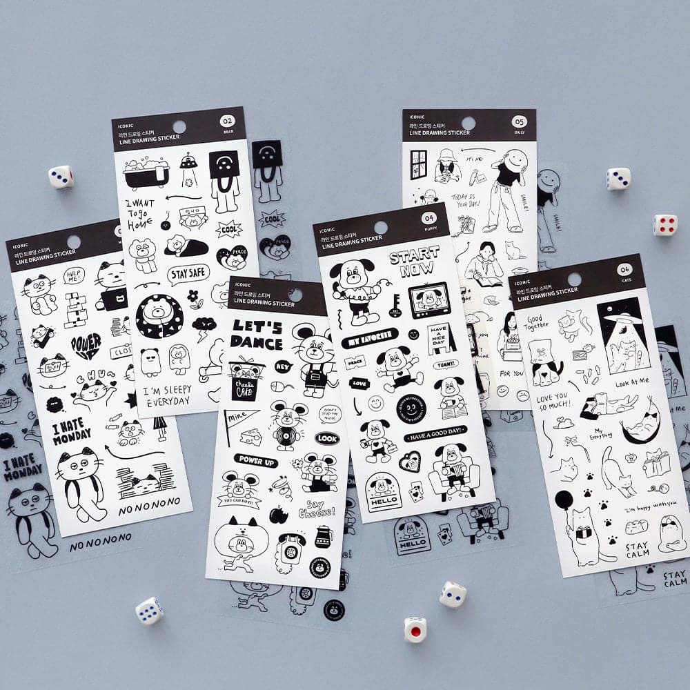 Iconic Line Drawing Planner Stickers - Image 14