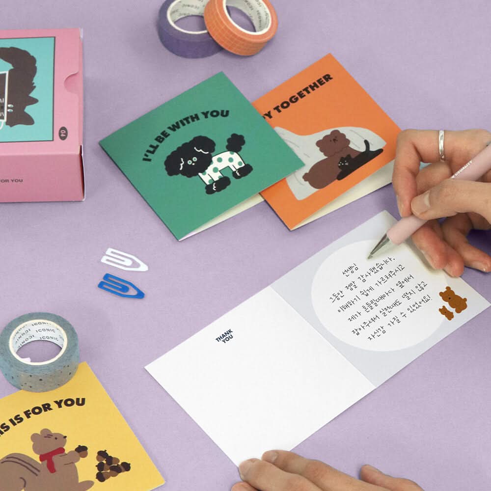 Iconic Mini Friends Card Set — 24 Animal-Themed Mini Cards with Envelopes - Image 4