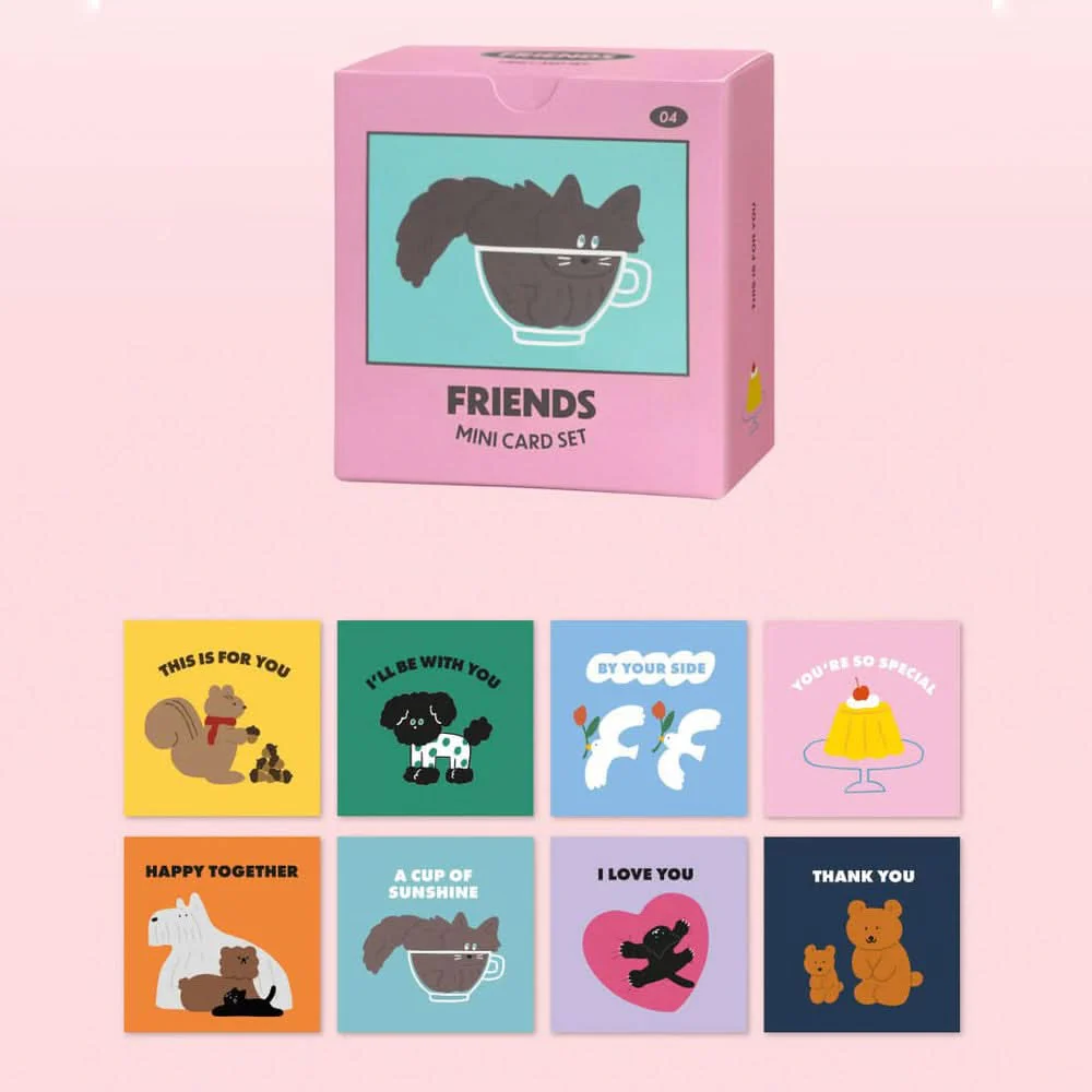 Iconic Mini Friends Card Set — 24 Animal-Themed Mini Cards with Envelopes - Image 7