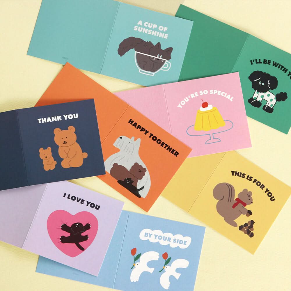 Iconic Mini Friends Card Set — 24 Animal-Themed Mini Cards with Envelopes - Image 8