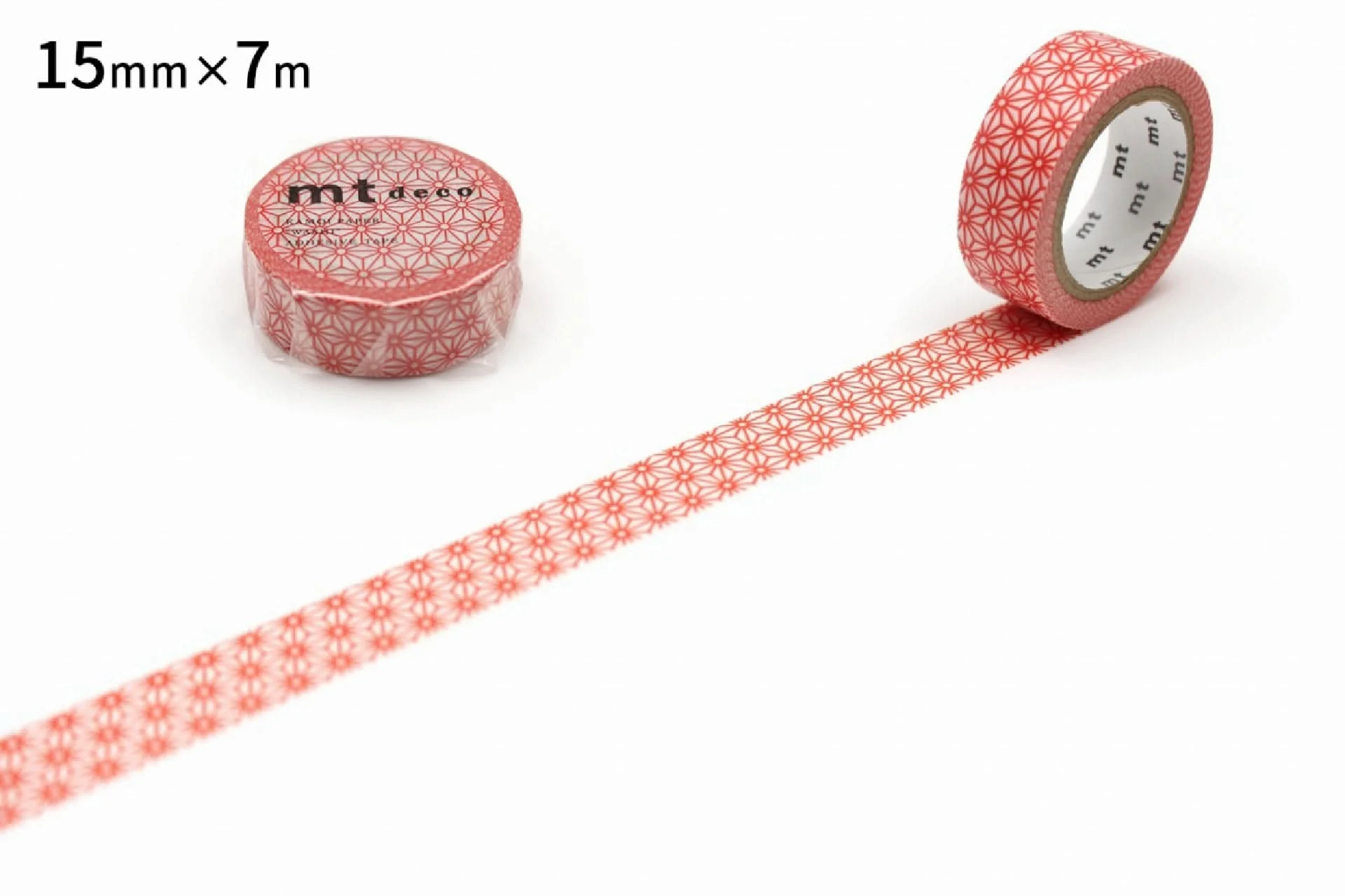 mt 1P Deco Washi Tape - Hemp Leaf Vermilion  - 15mm