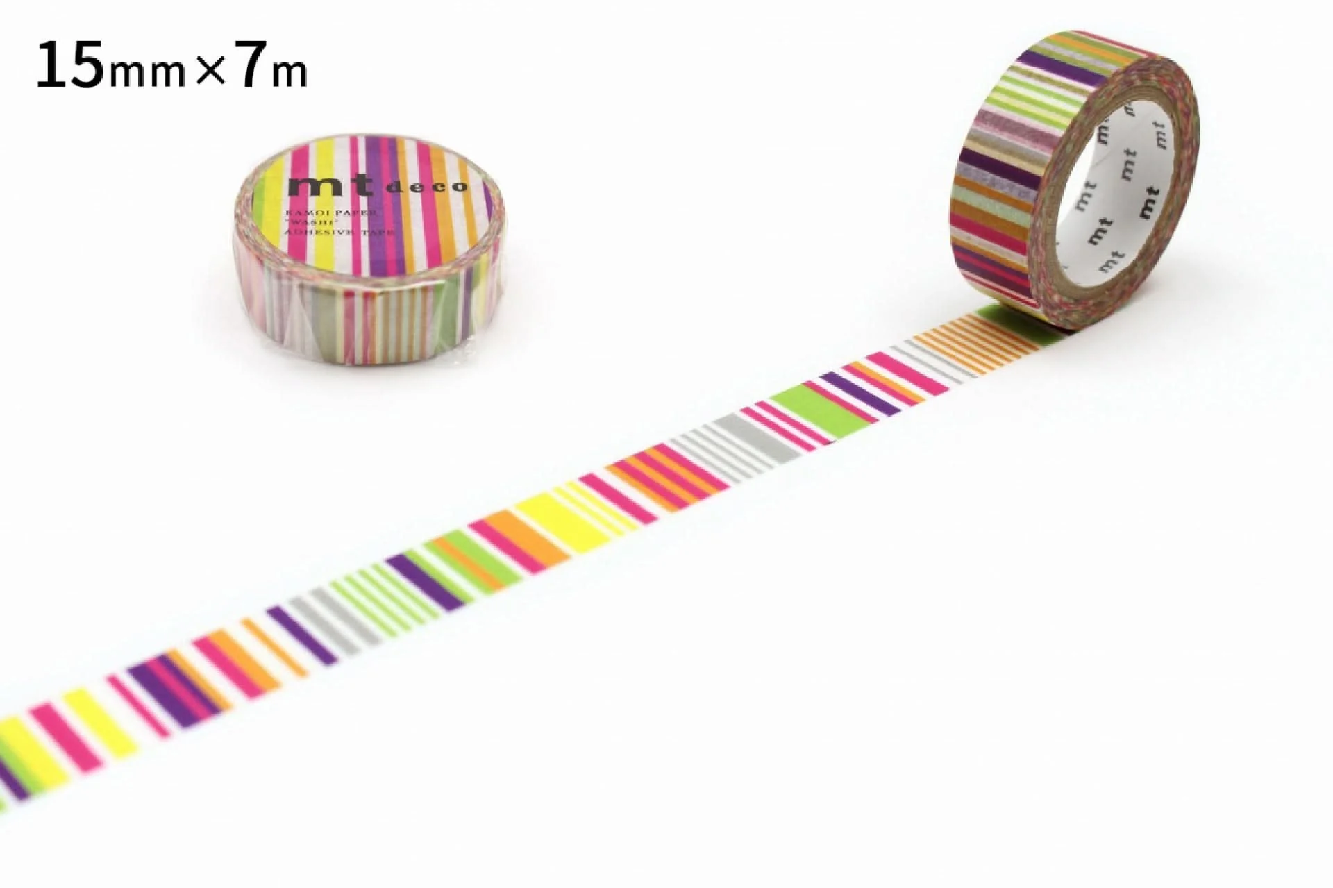 mt 1P Deco Washi Tape - Multi-Border Vivid - 15mm