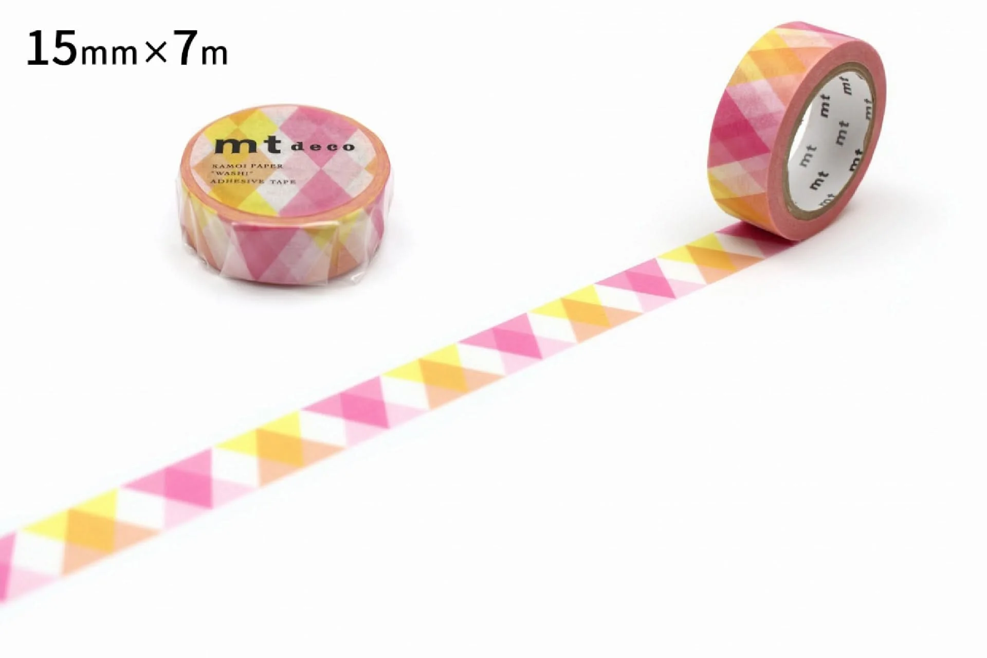 mt 1P Deco Washi Tape - Triangle and Diamond Pink - 15mm