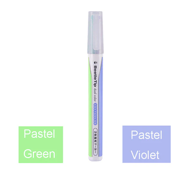 Kokuyo Beetle Tip Dual Colour Highlighter — Vivid and Pastel Colours - Image 5