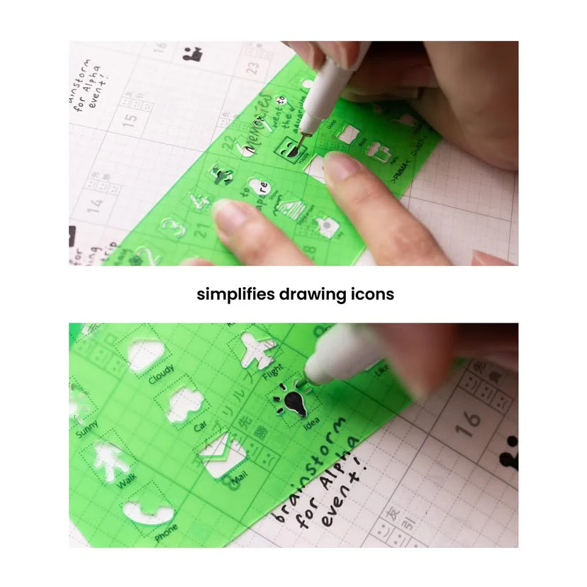 Kokuyo Jibun Techo Template Stencil - Icon Version - Image 5