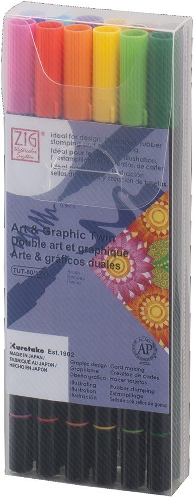 Kuretake ZIG Art & Graphic Twin Marker [12 colour set] - Image 9