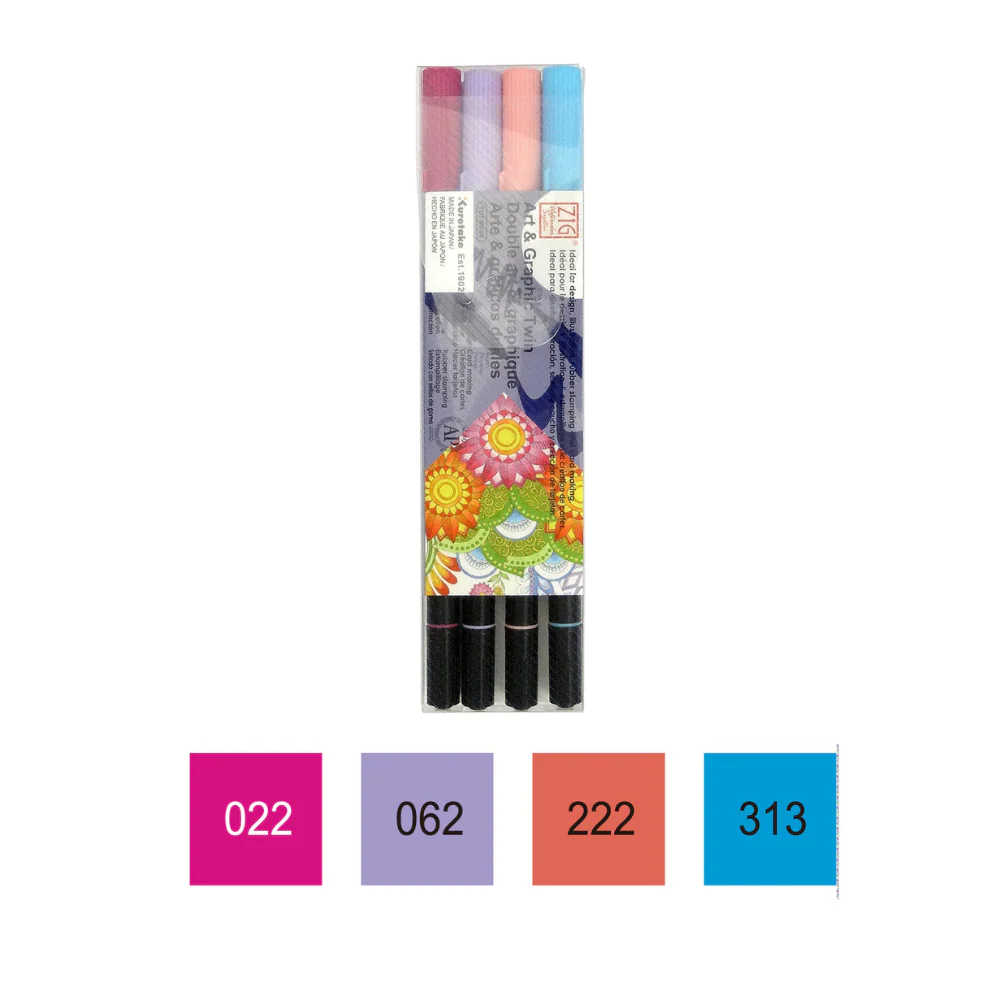 Kuretake ZIG Art & Graphic Twin Marker [4 colour set] - Image 10