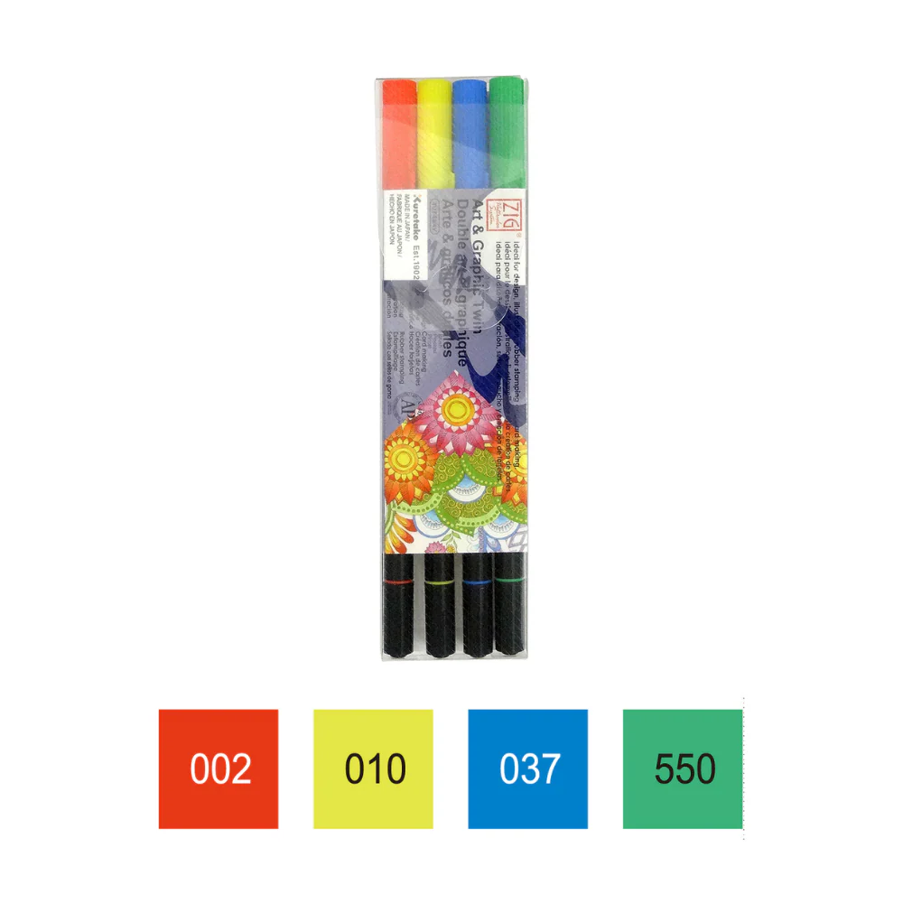Kuretake ZIG Art & Graphic Twin Marker [4 colour set] - Image 9
