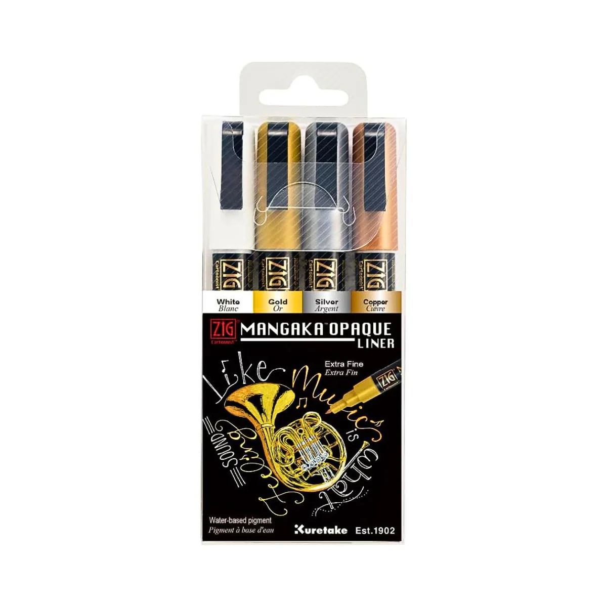 Kuretake ZIG Cartoonist Mangaka Opaque Liner 4 Colour Set