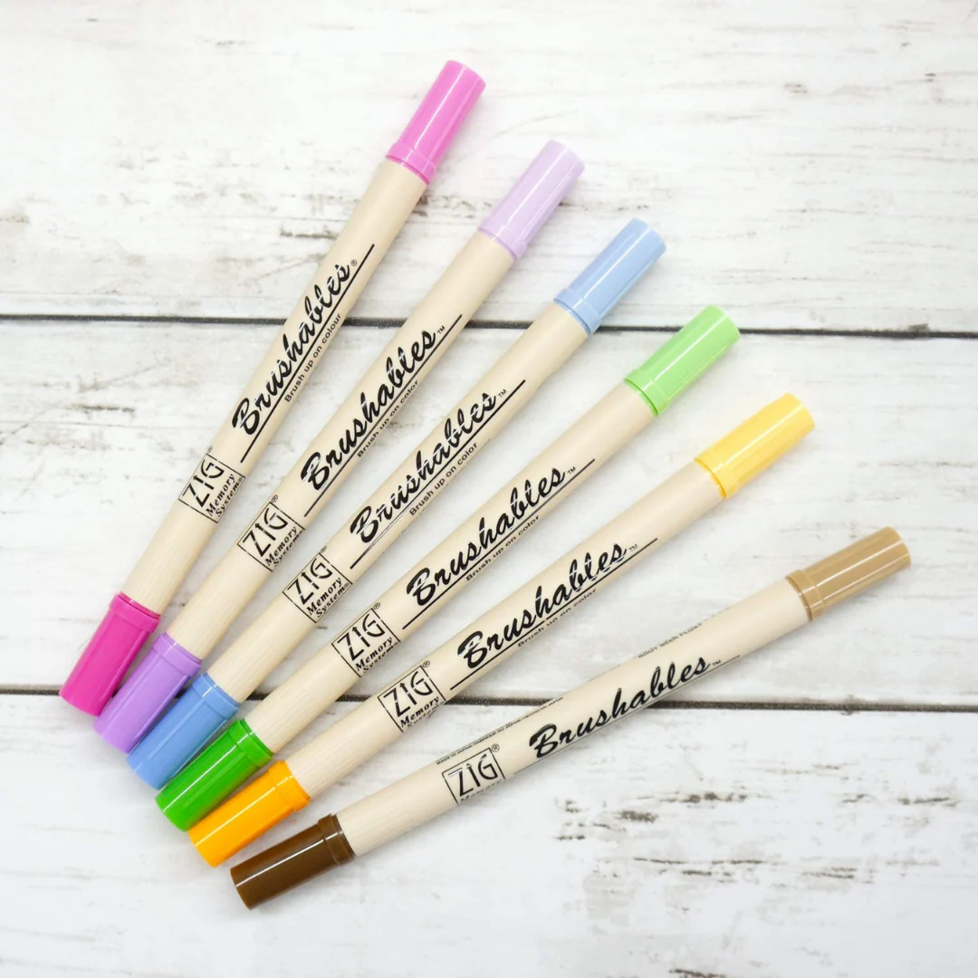 Kuretake ZIG Memory System Brushables Bright 6-Colour Set - Image 4