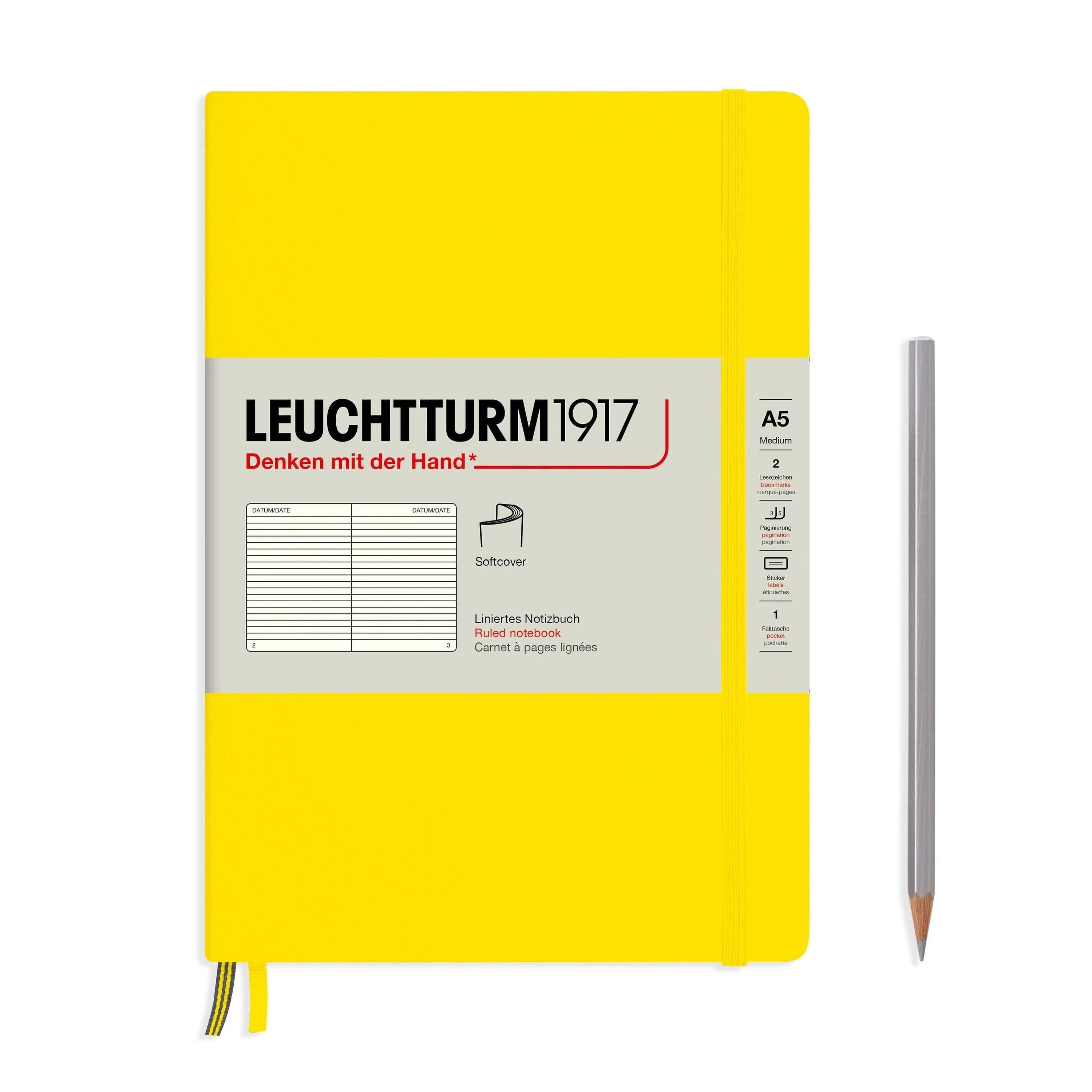 Leuchtturm 1917 Softcover A5 Notebook - Lemon - Image 2