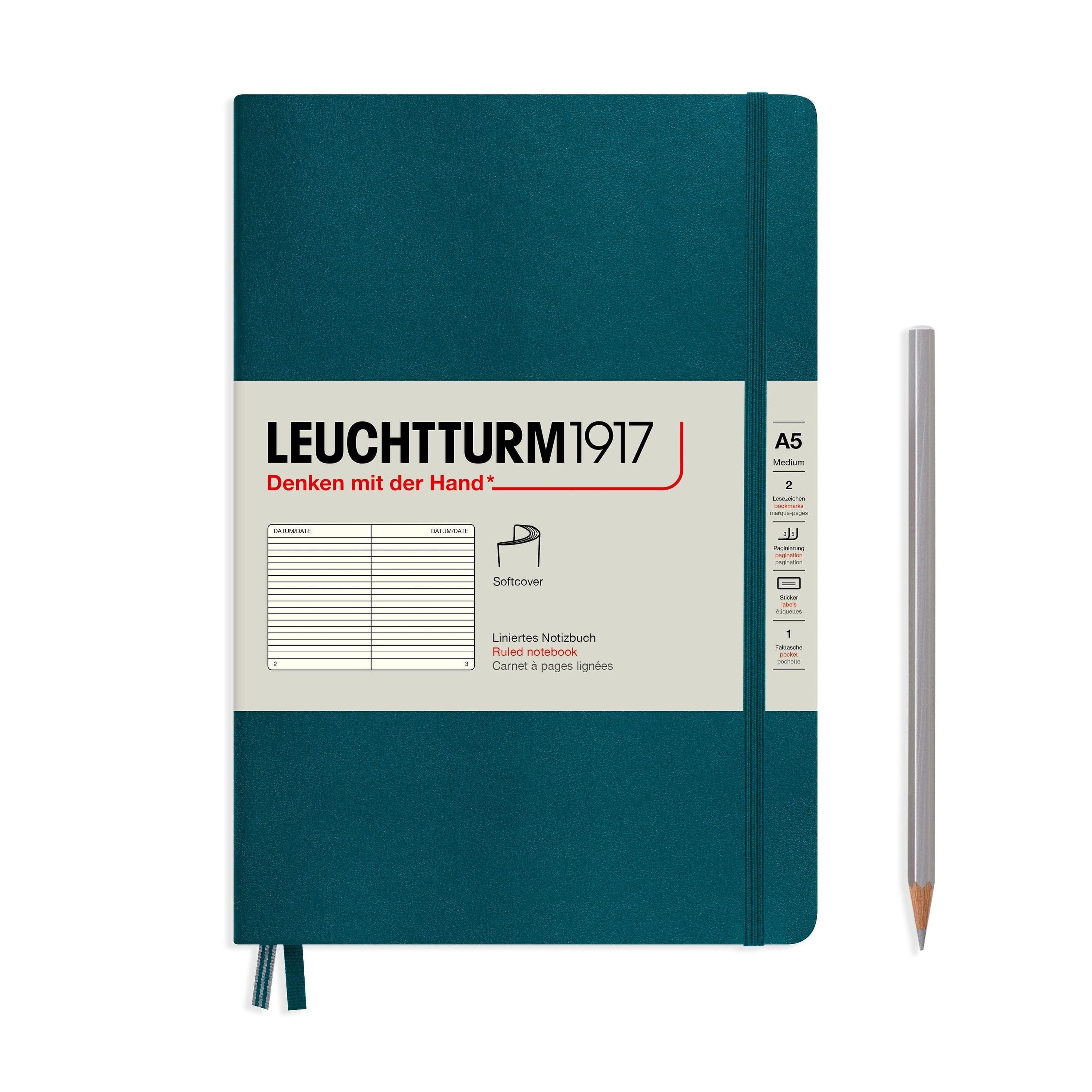 Leuchtturm 1917 Softcover A5 Notebook - Pacific Green - Image 3