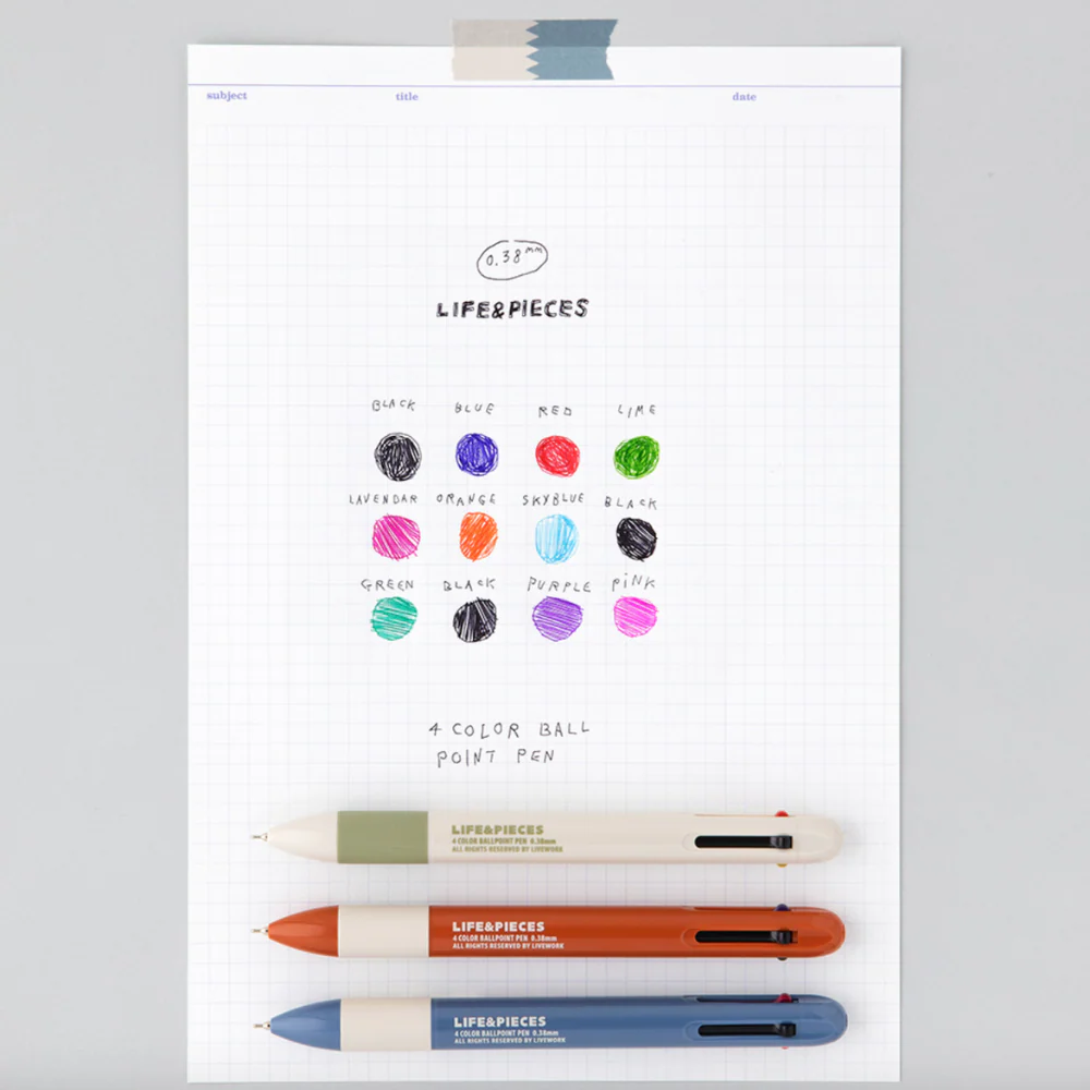 Livework LIFE & PIECES 4-Colour Ballpoint Pen [0.38mm] - Image 3