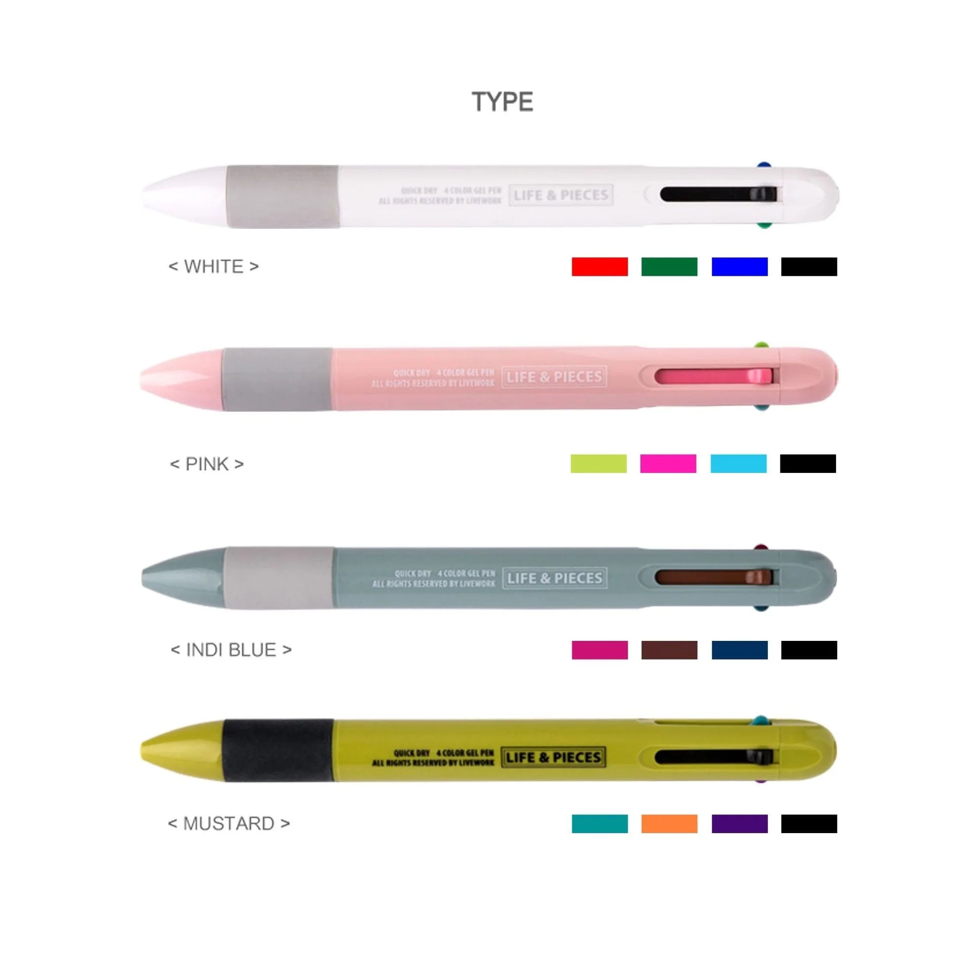 Livework LIFE & PIECES 4-Colour Gel Pen [0.4mm] - Image 7