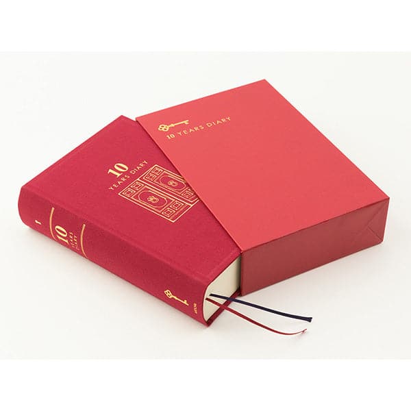 Midori 10 Year Diary - Dark Red