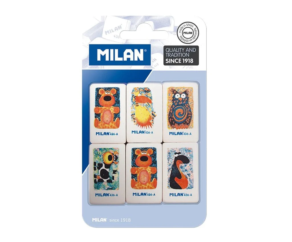 Milan 436A Animal Erasers [Pack of 6]