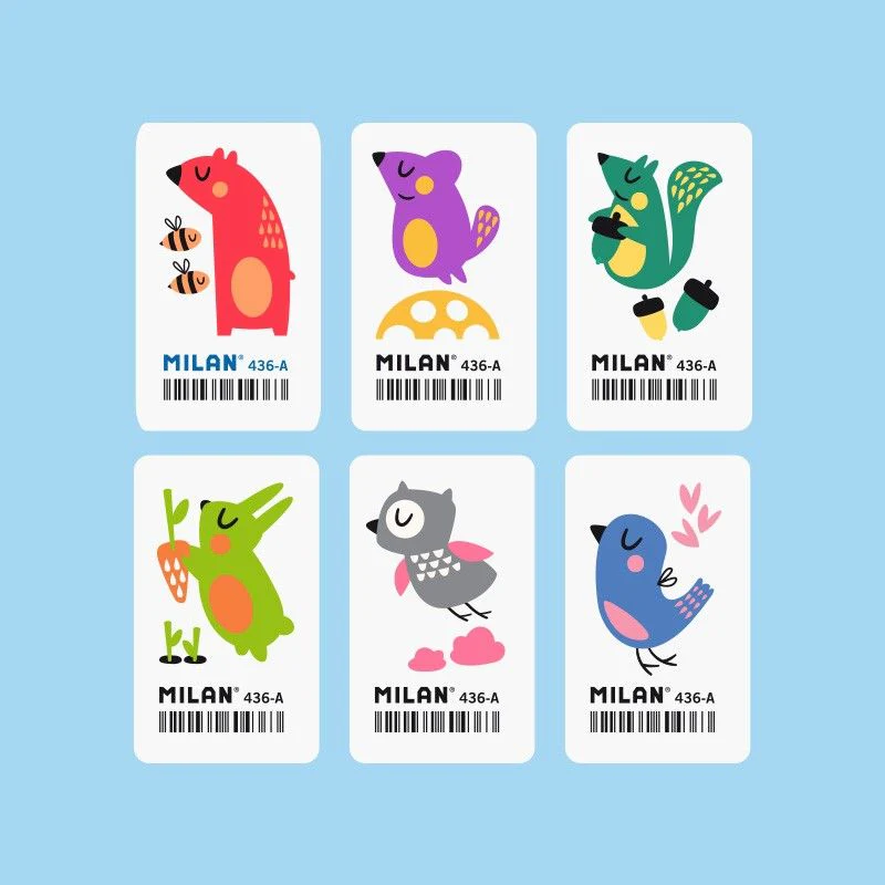 MILAN Erasers 436A - Box of 36 Animal Erasers - Image 3