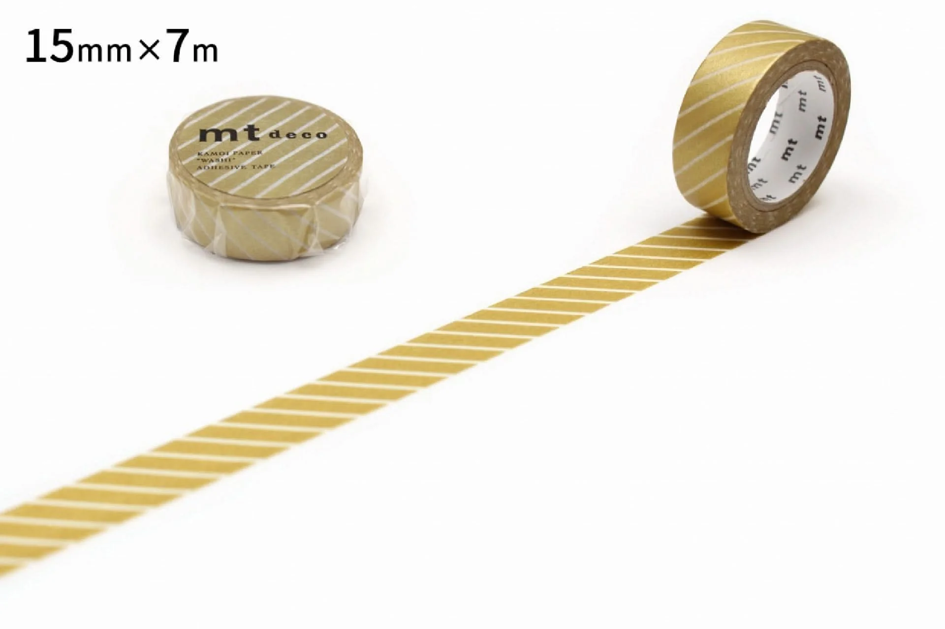 mt 1P Deco Washi Tape - Striped Gold - 15mm