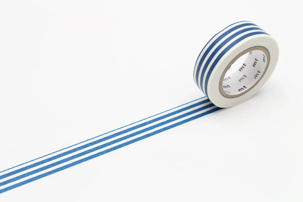 mt 1P Deco Washi Tape 15mm - Border Indigo